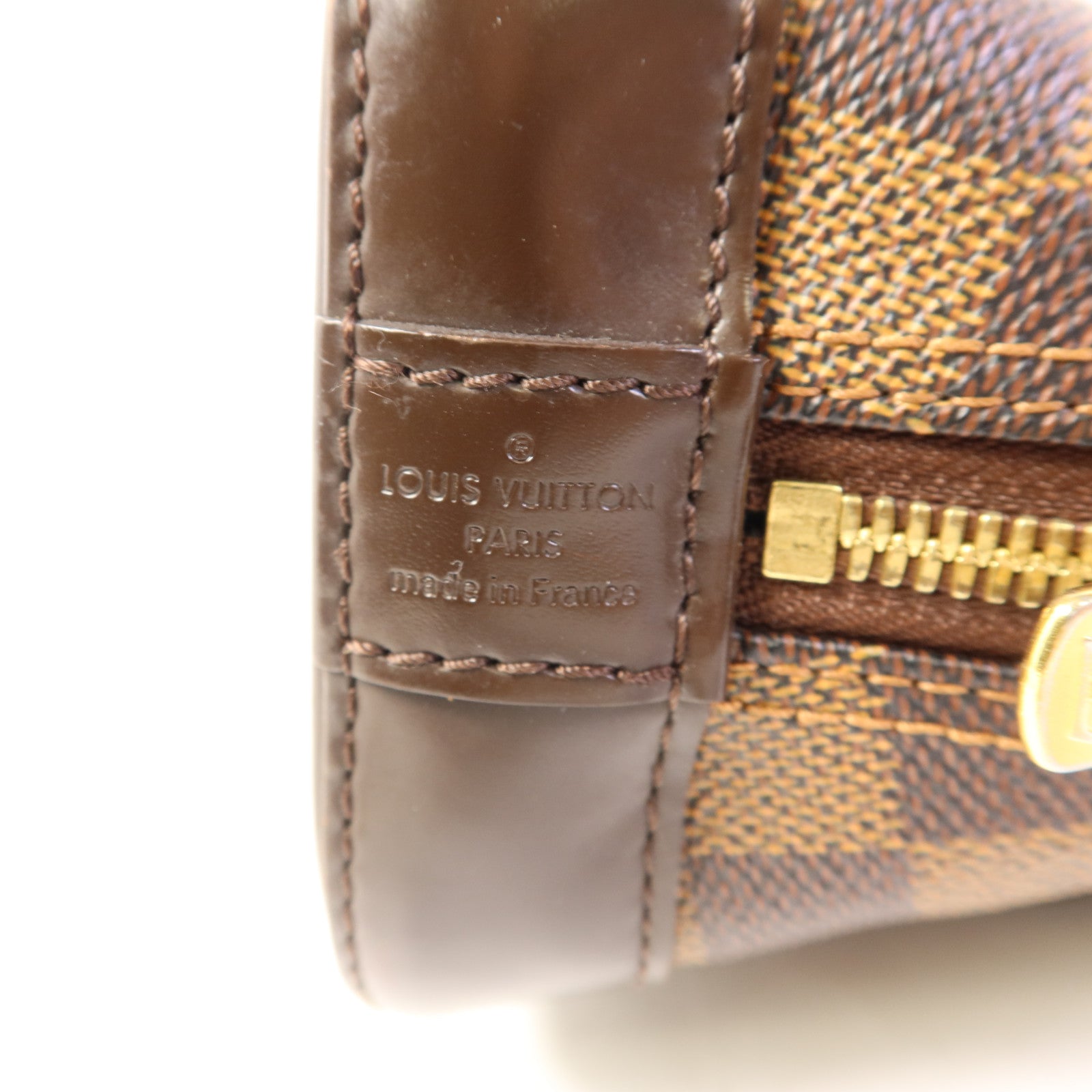 LOUIS VUITTON Damier Alma BB金扣手挽肩背兩用袋棕色