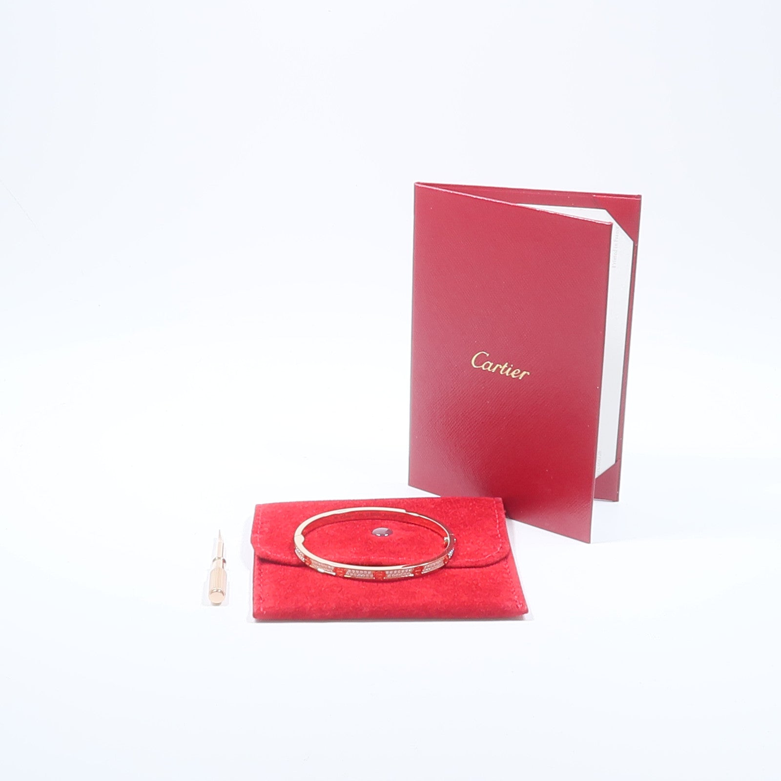 CARTIER 18K玫瑰金Love Bracelet鑽石手鏈