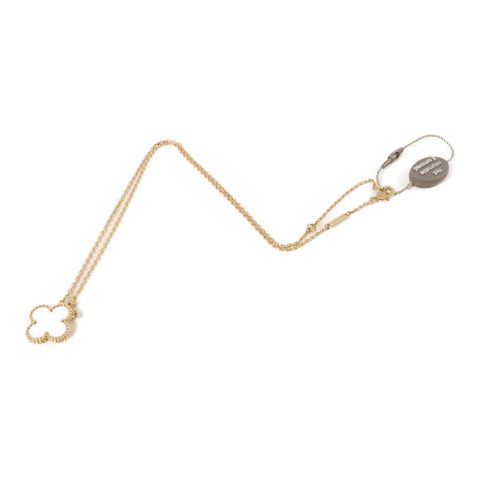 Van Cleef & Arpels 18K黃金/珍珠貝母Vintage Alhambra Necklace項鍊白色/金色