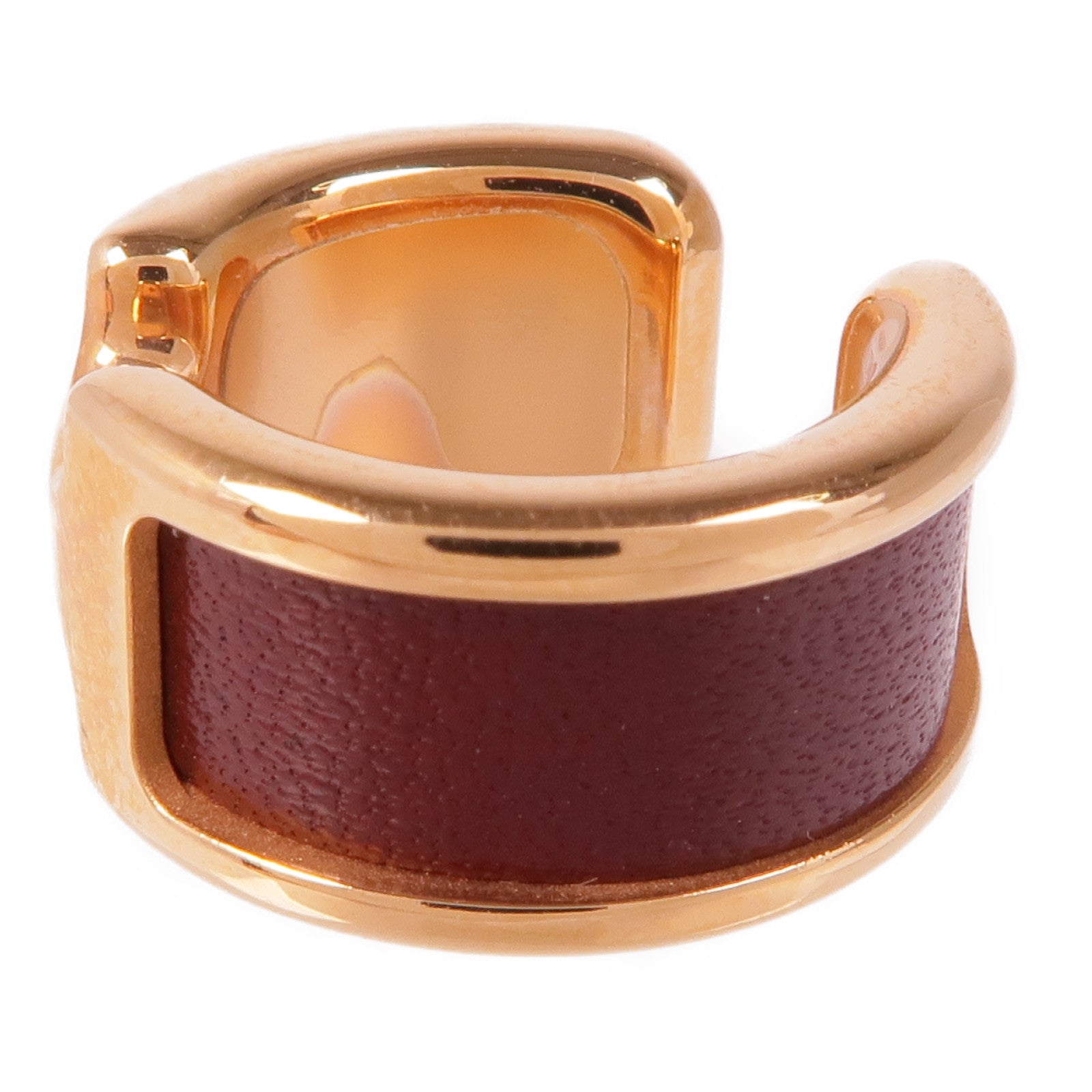HERMES 金屬/Chevre皮革Olympe Ear Cuff耳夾Bordeaux