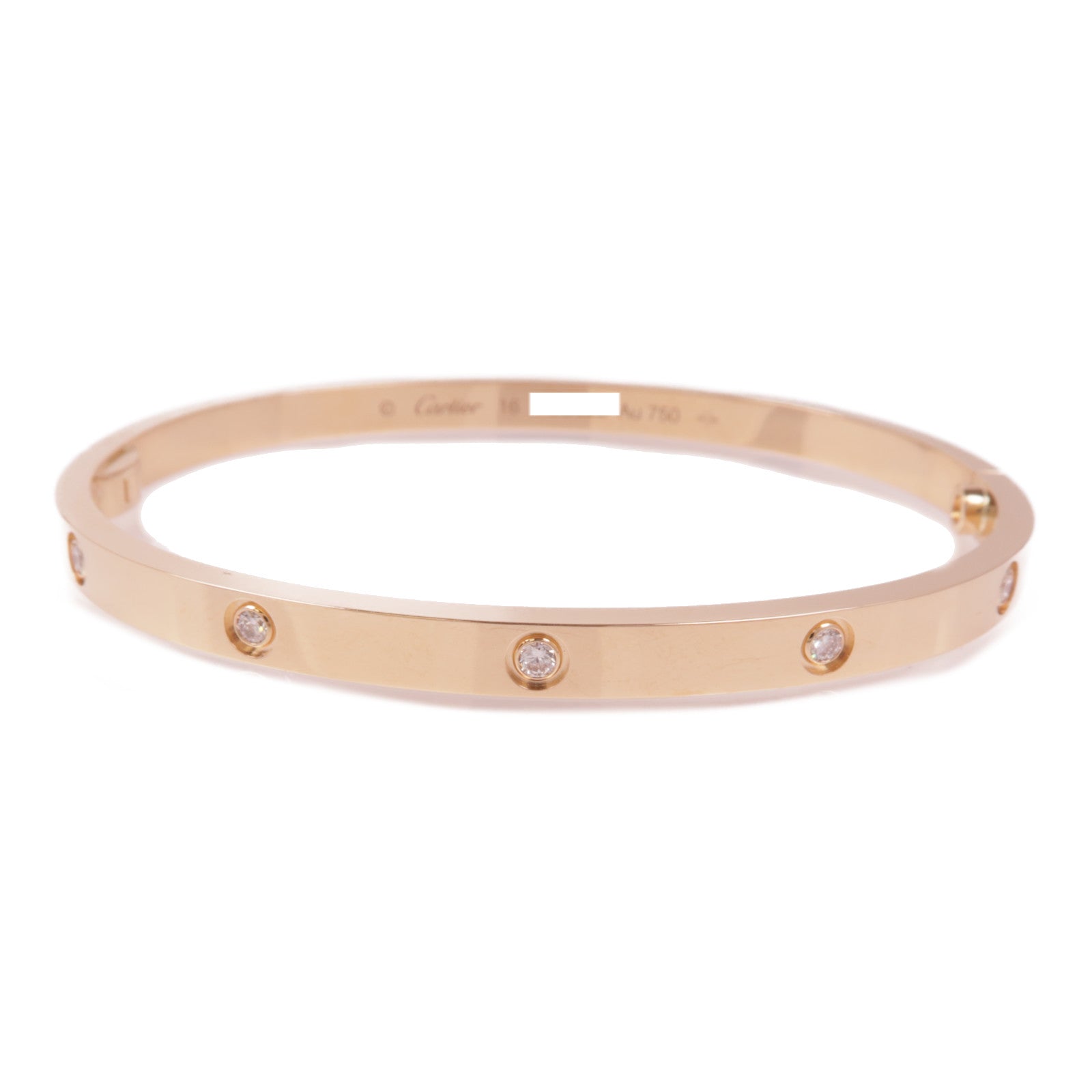 CARTIER 18K玫瑰金Love Bracelet 10 Diamonds鑽石手鐲Cartier#16