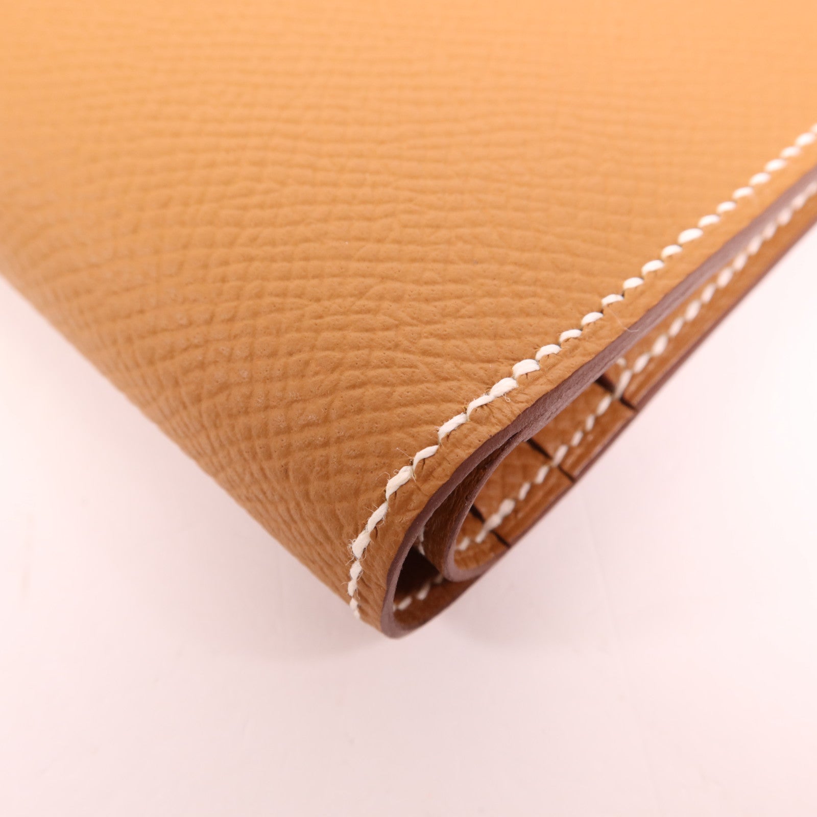 HERMES Epsom皮革P-Feuille Bearn Compact金扣錢包