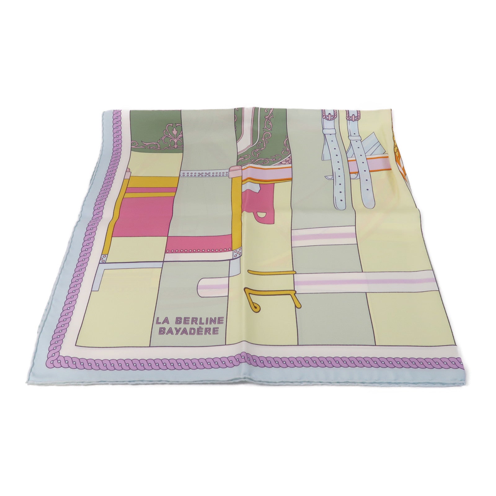 HERMES 【激減優惠】絲質Scarf 90cmx90cm絲巾綠色/黃色/粉紅色