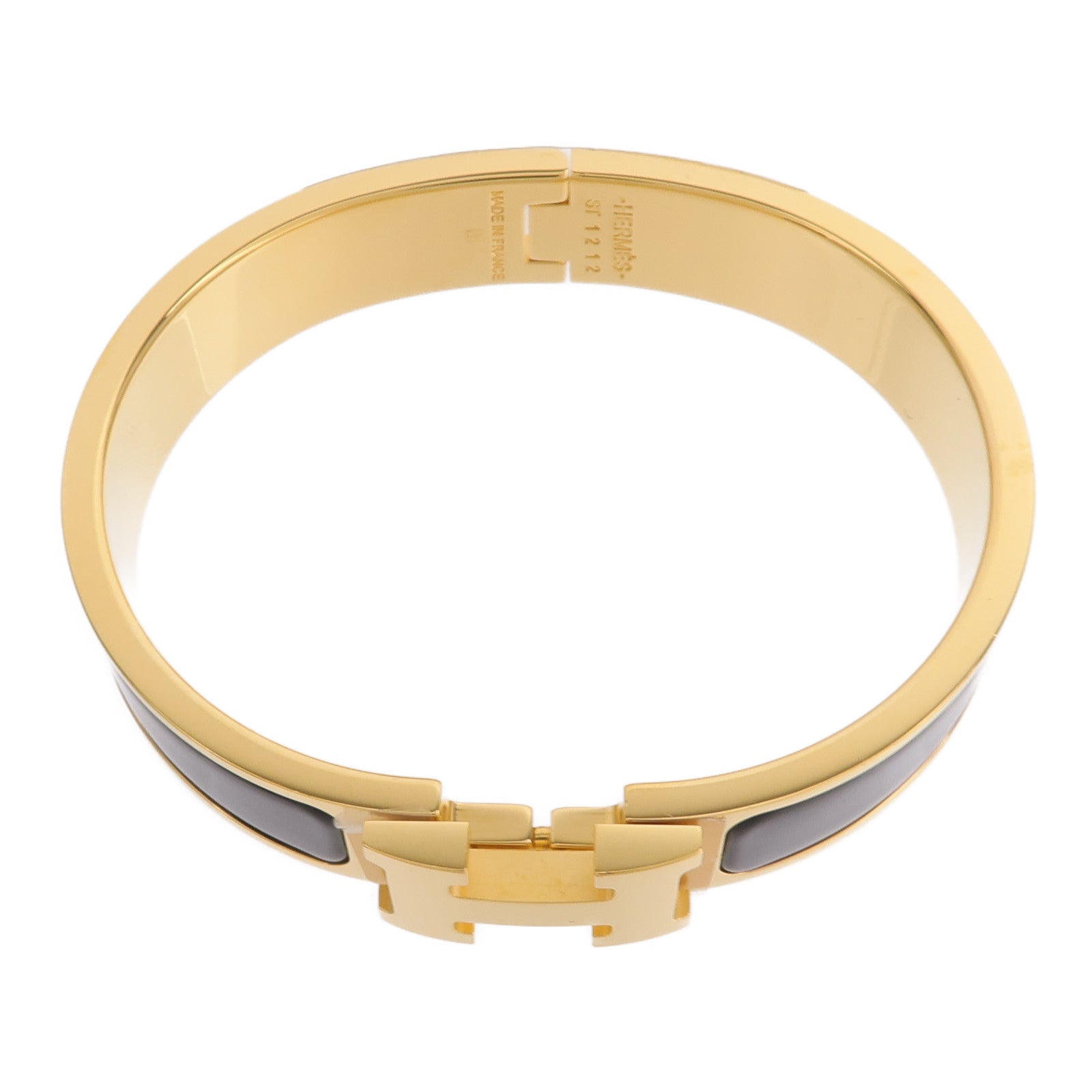 HERMES 金屬Clic H銀扣手鐲