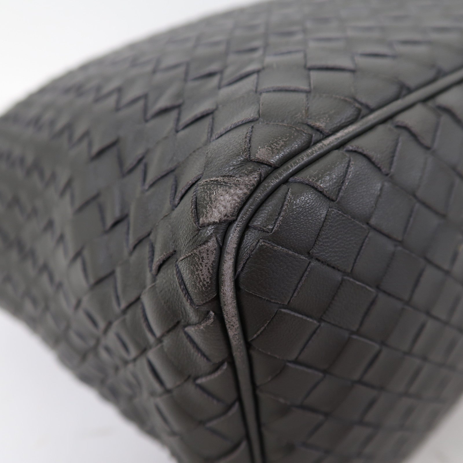 BOTTEGA VENETA 織紋羊皮皮革Shoulder Bag肩背袋灰色