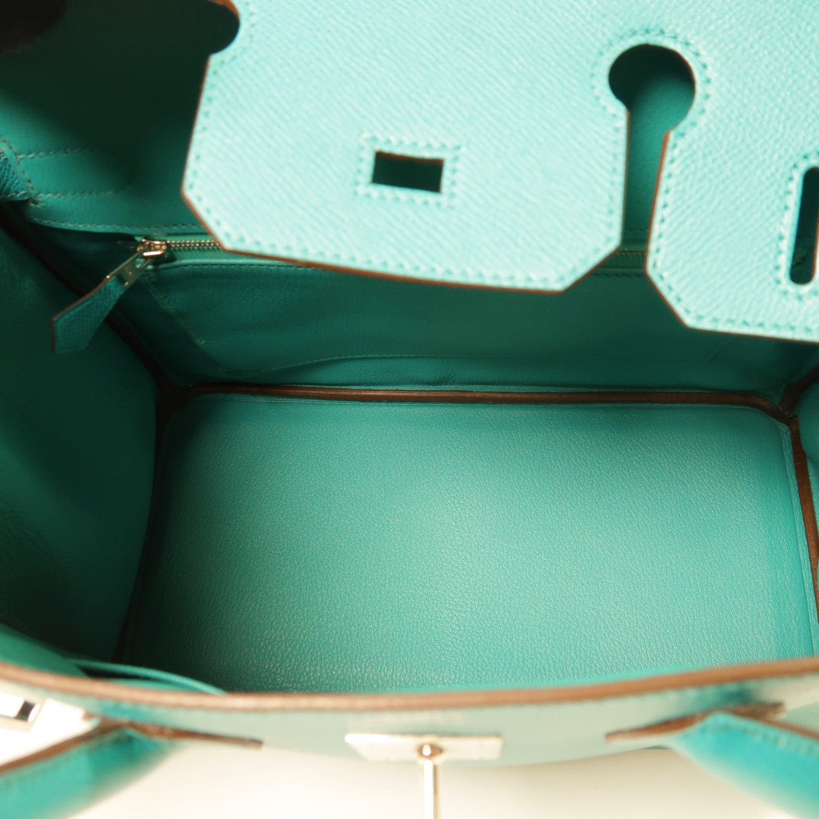 HERMES 【激減優惠】Epsom皮革Birkin 30銀扣手挽袋7F Bleu Paon