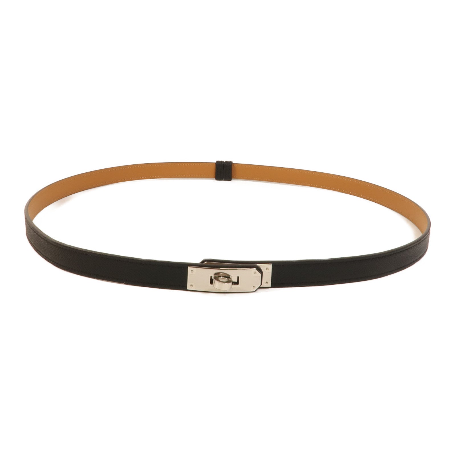 HERMES Epsom皮革Kelly 18 Belt皮帶Noir
