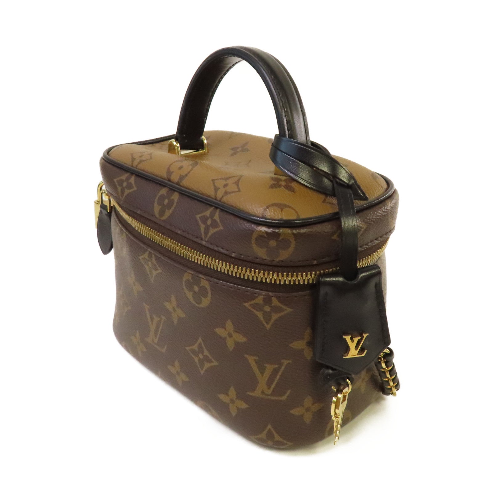 LOUIS VUITTON 【激減優惠】Monogram Vanity PM 2Way Shoulder Bag金扣手挽肩背兩用袋啡色