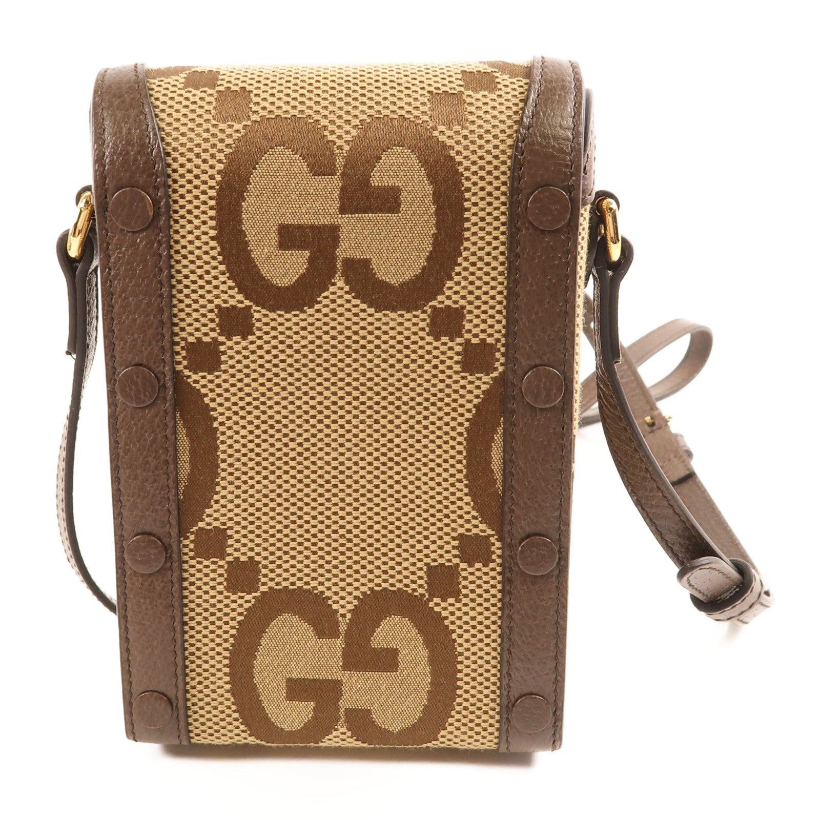 GUCCI GG GHW 1955 Horsebit Jumbo GG Shoulder Bag 625615 Canvas  Brown