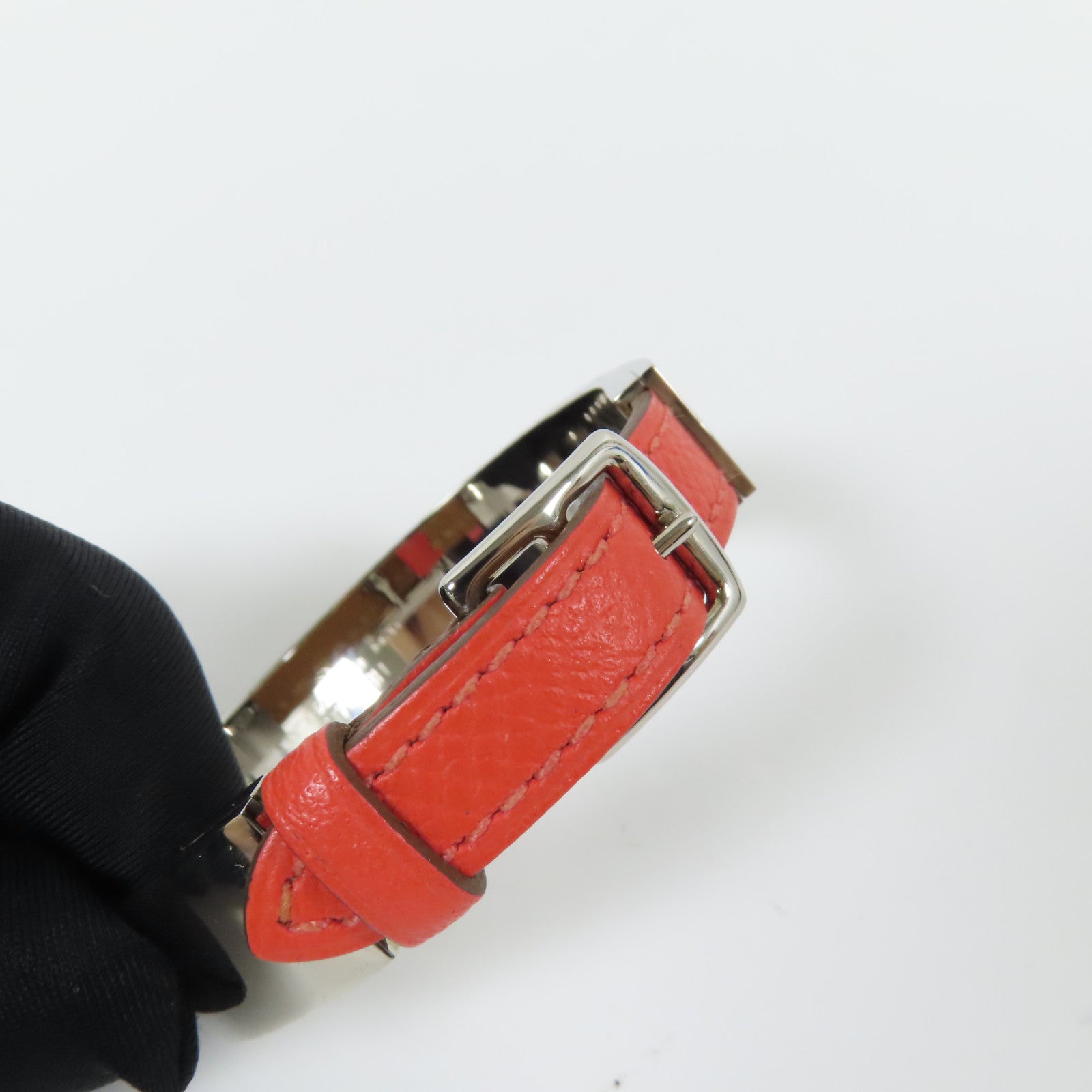 HERMES 金屬/Epsom皮革 Bracelet手鐲Rose Jaipur