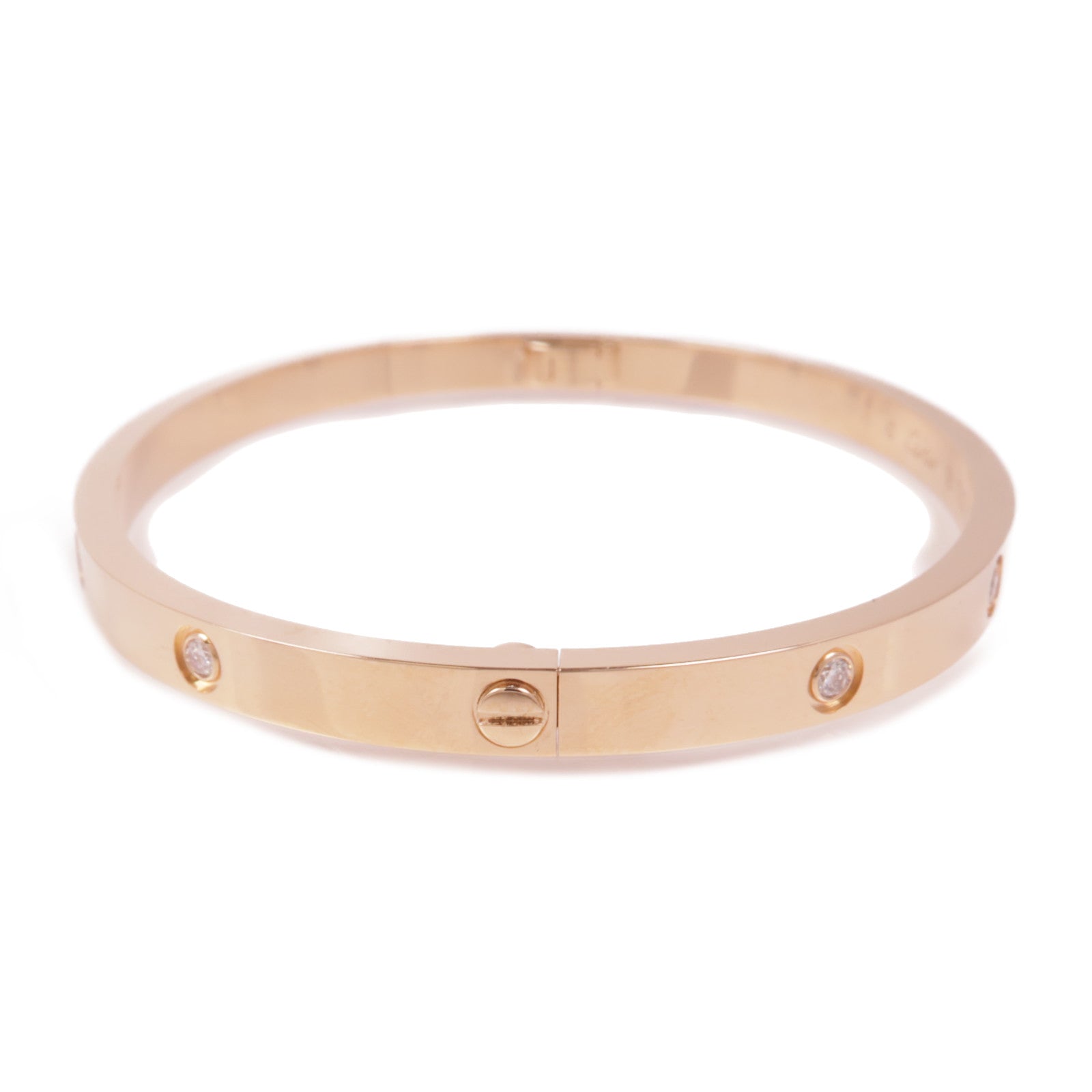 CARTIER 18K玫瑰金Love Bracelet 10 Diamonds鑽石手鐲Cartier#16