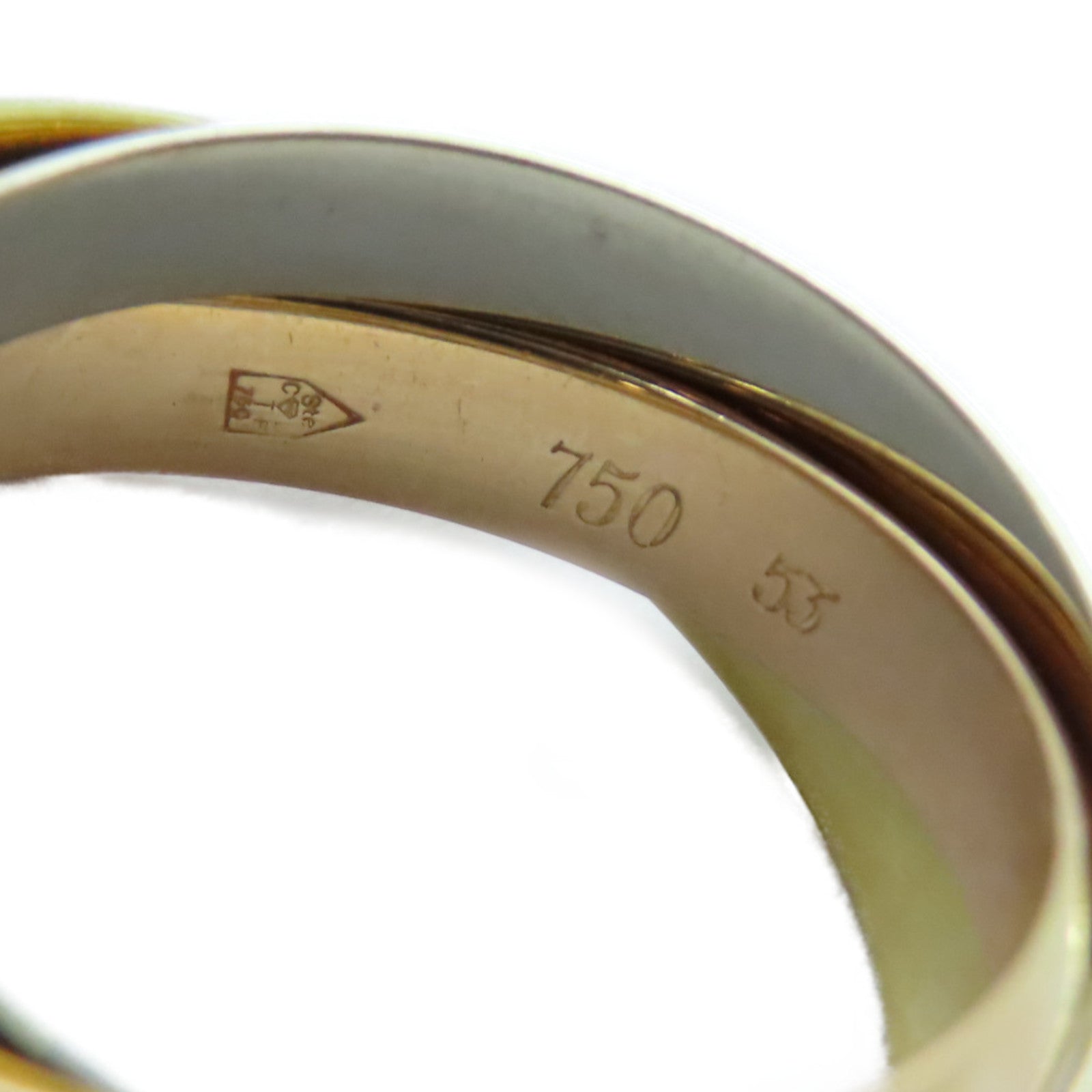CARTIER 18K黃金/白金/玫瑰金Trinity Ring戒指Cartier#53/US#6.75