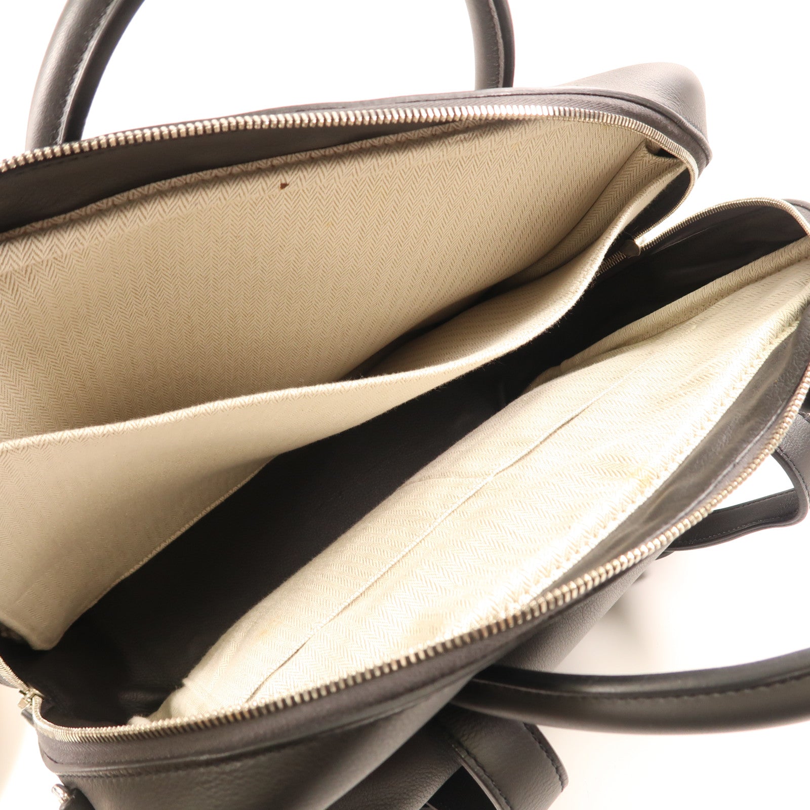 HERMES Evercolor皮革Steve Travel銀扣手挽肩背兩用袋Noir