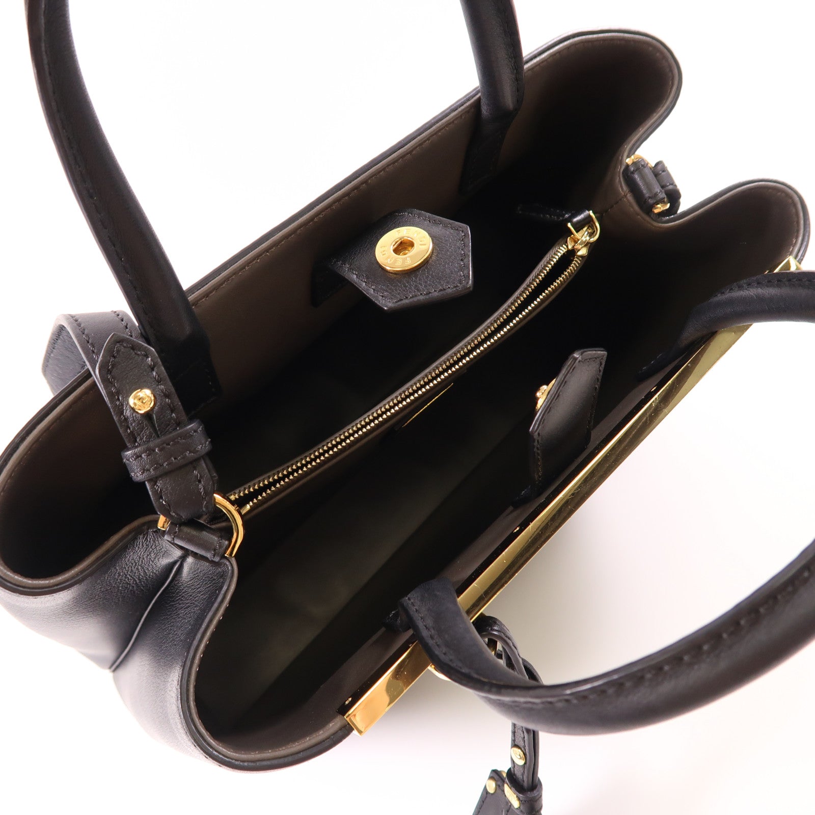 FENDI 牛皮皮革Petite 2 Jours金扣手挽肩背兩用袋
