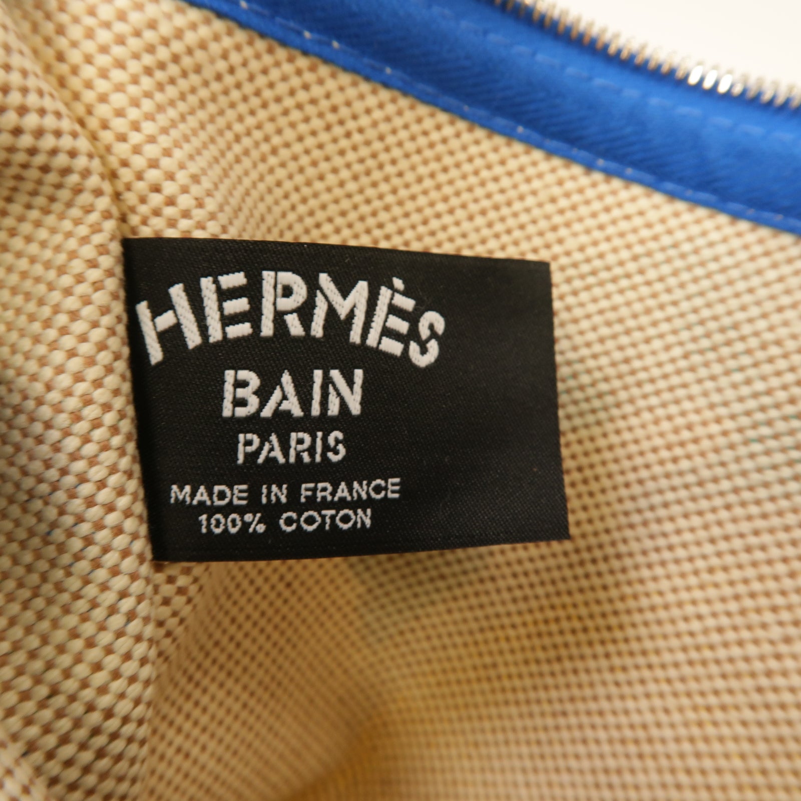 HERMES 【激減優惠】帆布Clutch Bag銀扣手拿包米色