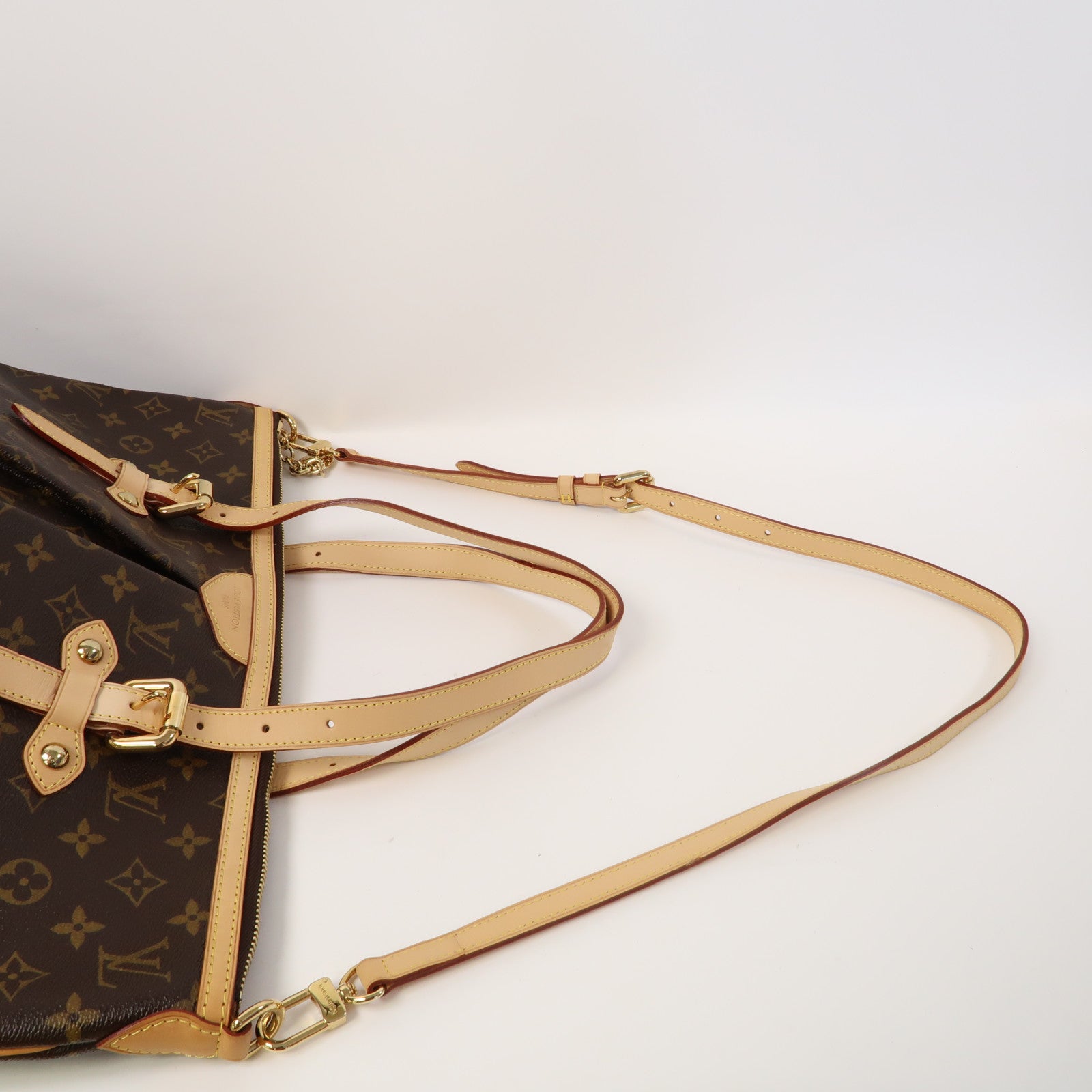 LOUIS VUITTON Monogram Palermo GM金扣手挽肩背兩用袋啡色