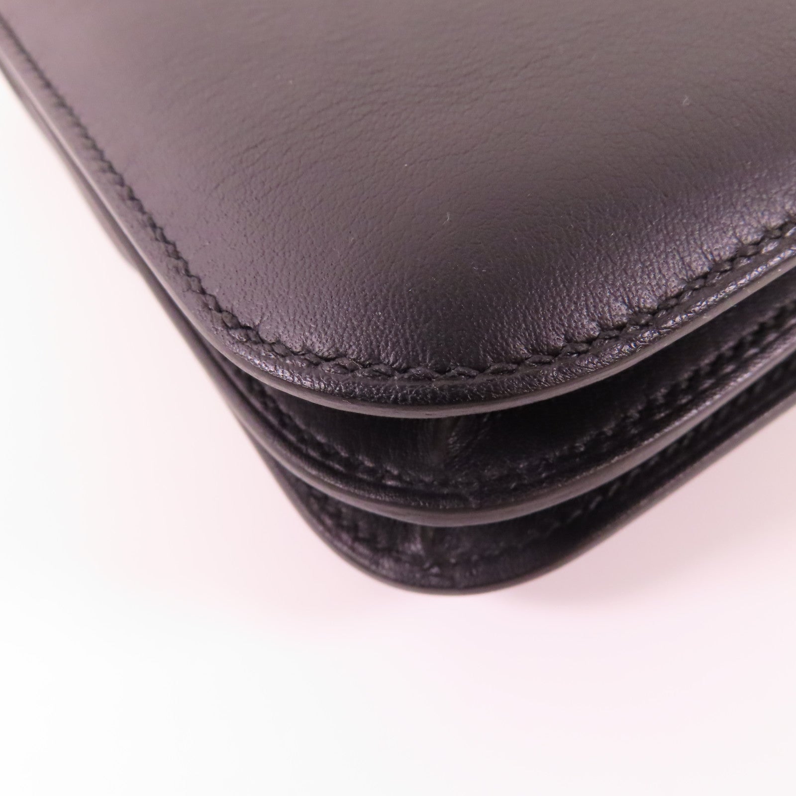 HERMES 【激減優惠】Swift皮革Constance Mini銀扣肩背袋89 Noir
