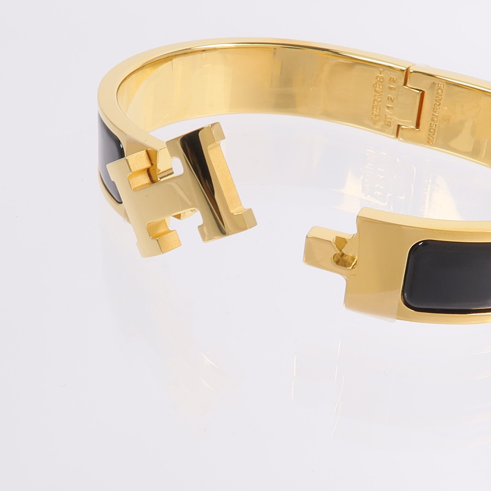 HERMES 金屬Clic H銀扣手鐲