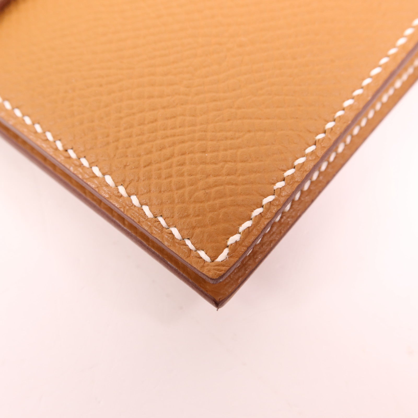 HERMES Epsom皮革P-Feuille Bearn Compact金扣錢包