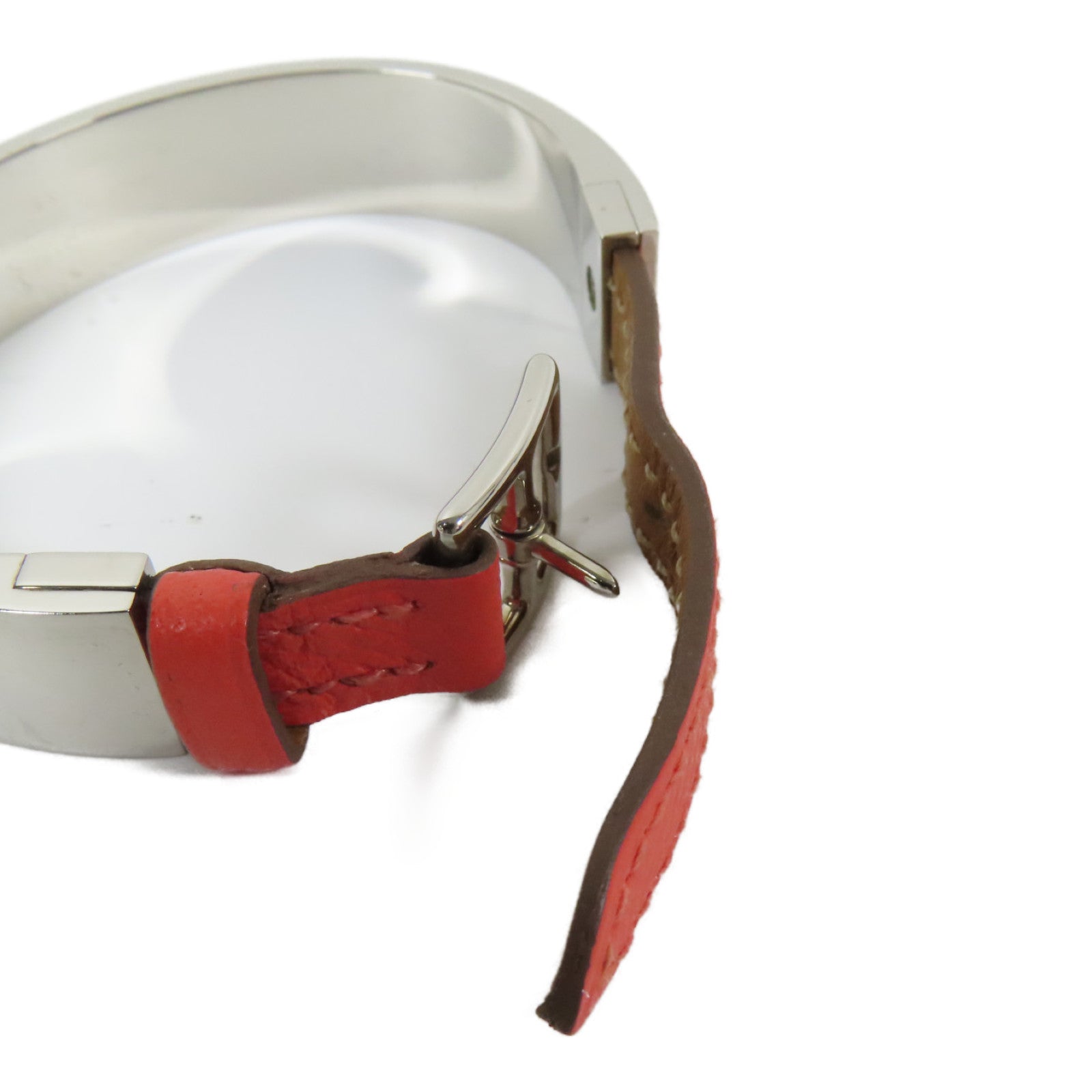 HERMES 金屬/Epsom皮革 Bracelet手鐲Rose Jaipur