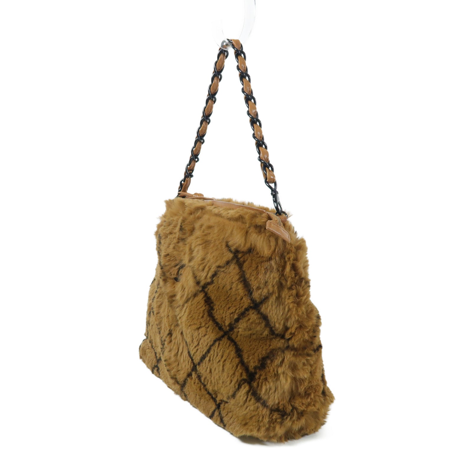 CHANEL 兔毛Vintage Hand Bag鏈帶手挽袋
