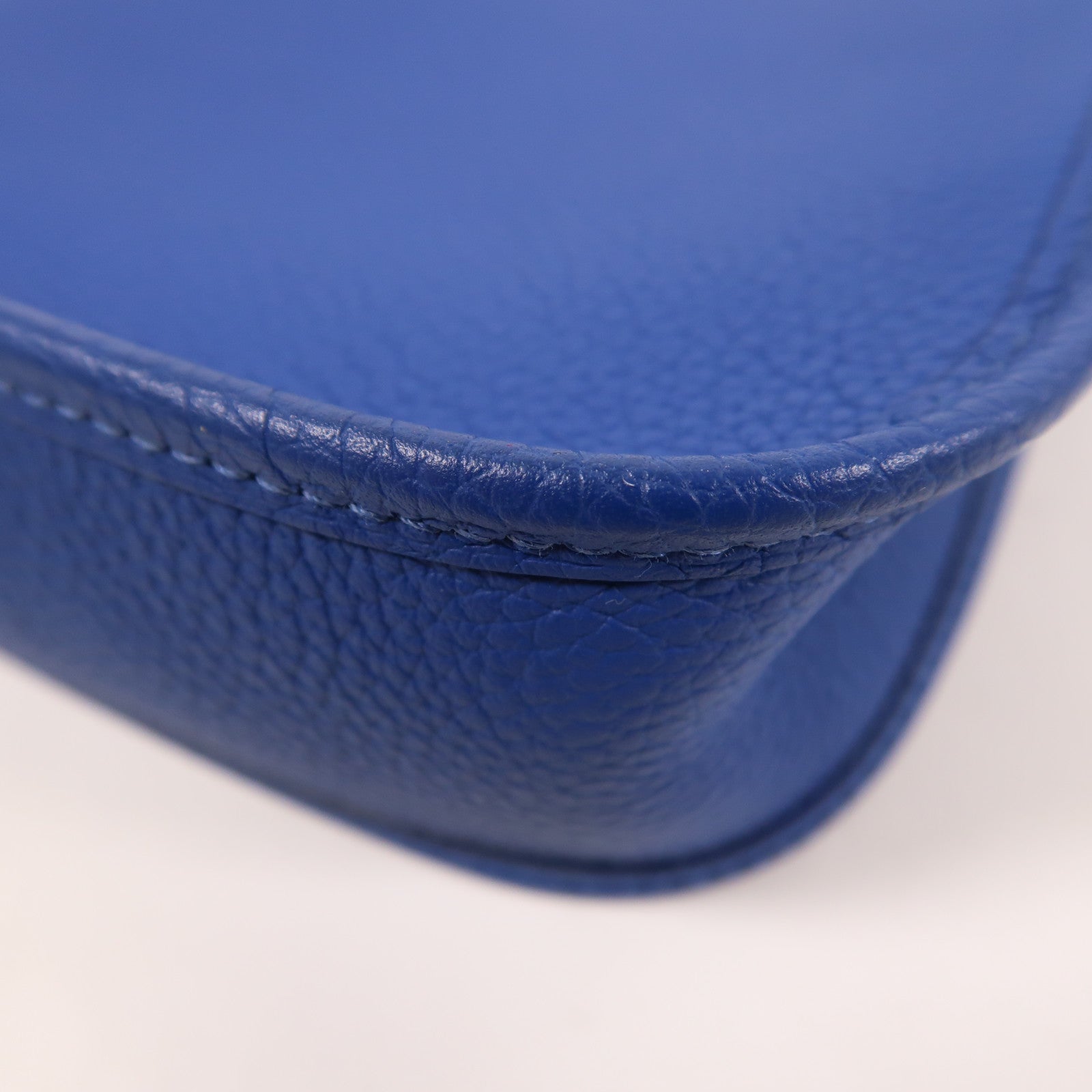 HERMES Clemence皮革Evelyne TPM銀扣肩背袋Bleu France