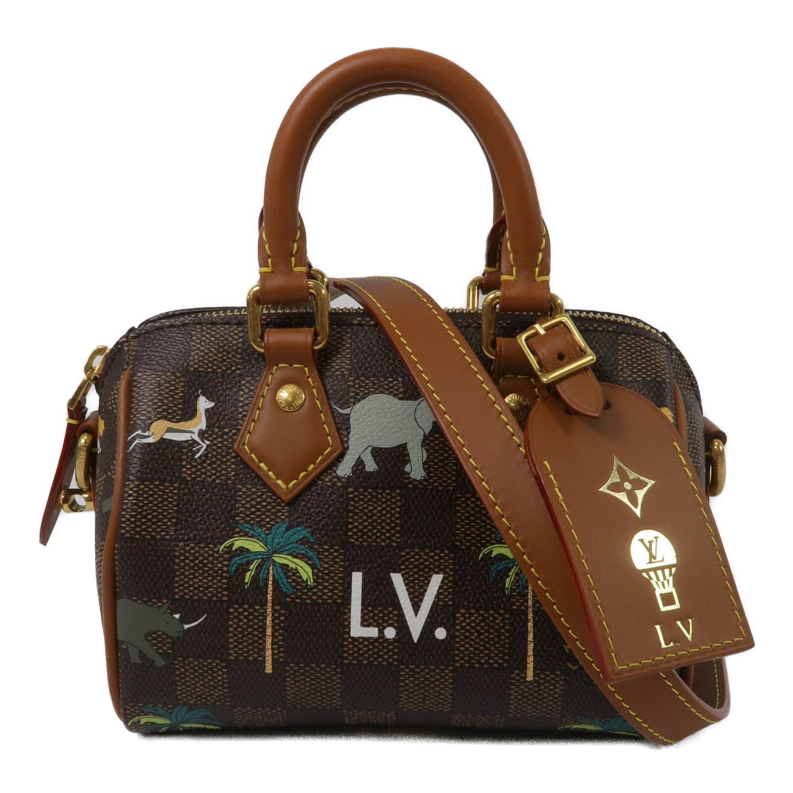 LOUIS VUITTON Damier Heritage Speedy Bandouliere 18 x The Darjeeling手挽肩背兩用袋