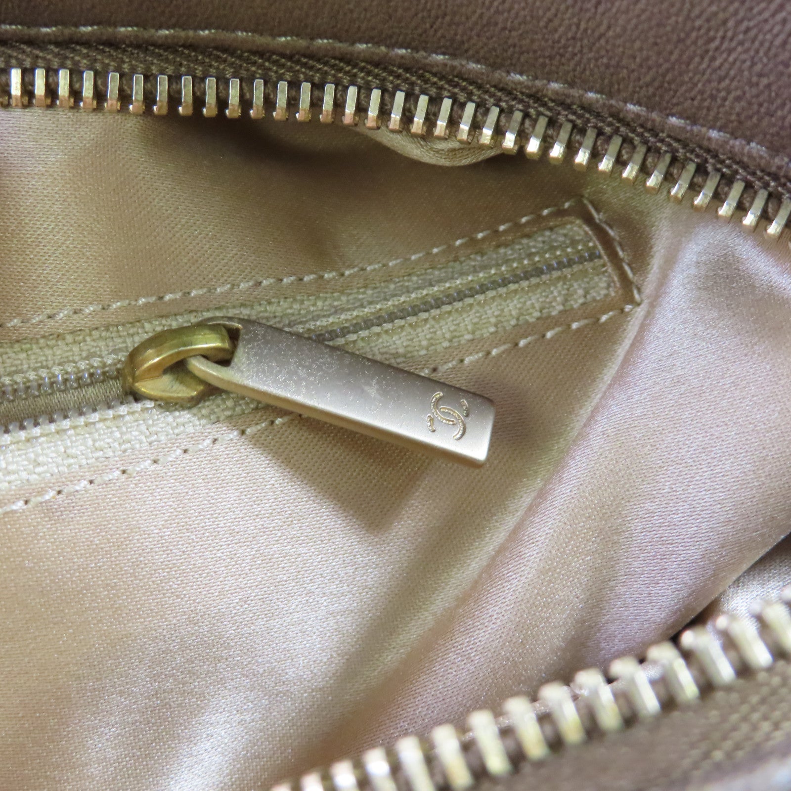 CHANEL 菱格羊皮皮革Chain Shoulder金扣鏈帶肩背袋啡色
