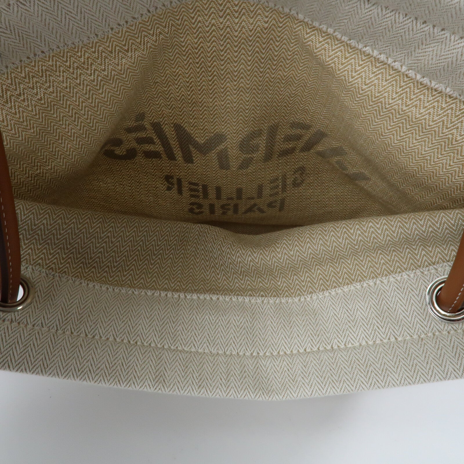 HERMES 帆布/Swift皮革Aline銀扣肩背袋