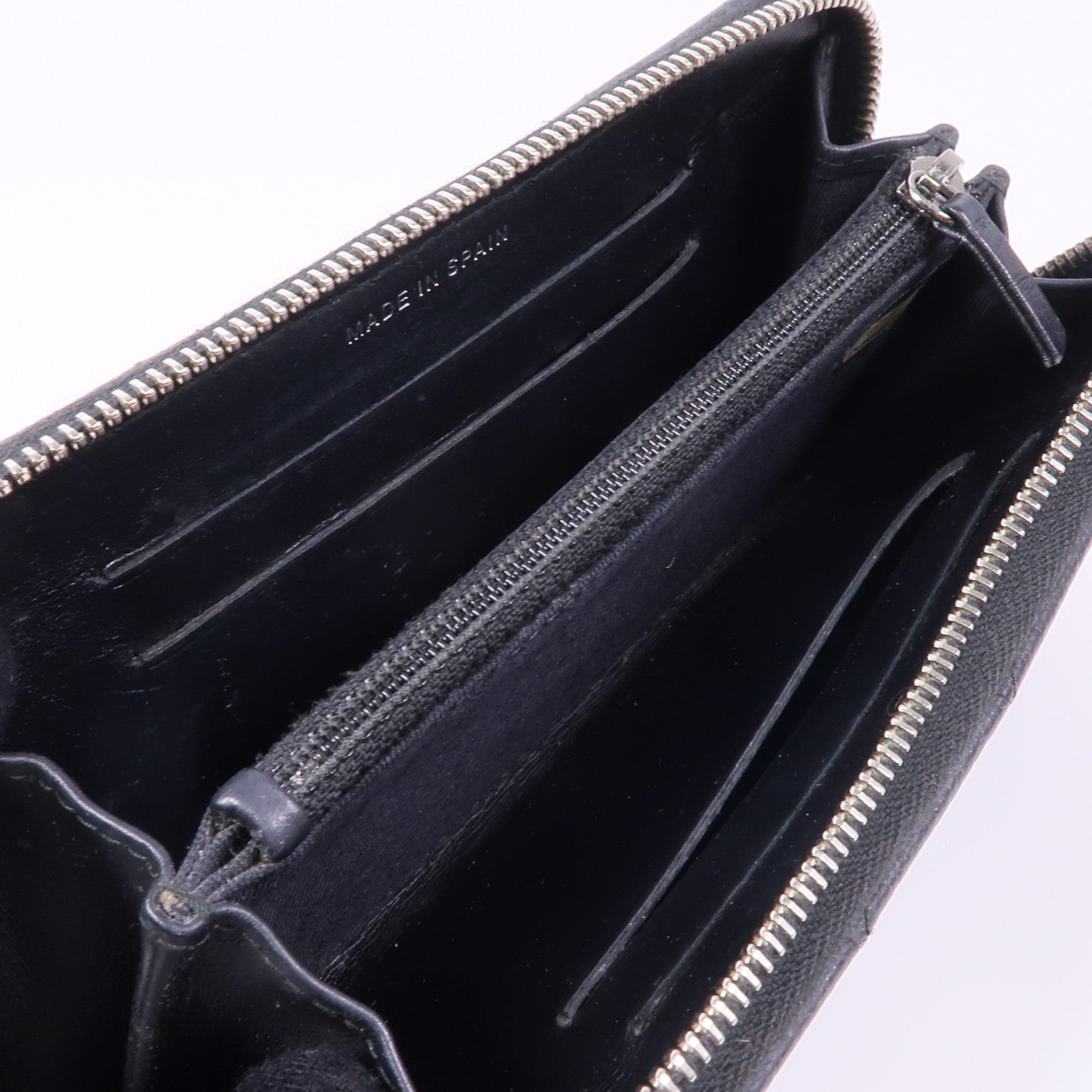 CHANEL 牛皮皮革Zipper Wallet銀扣錢包