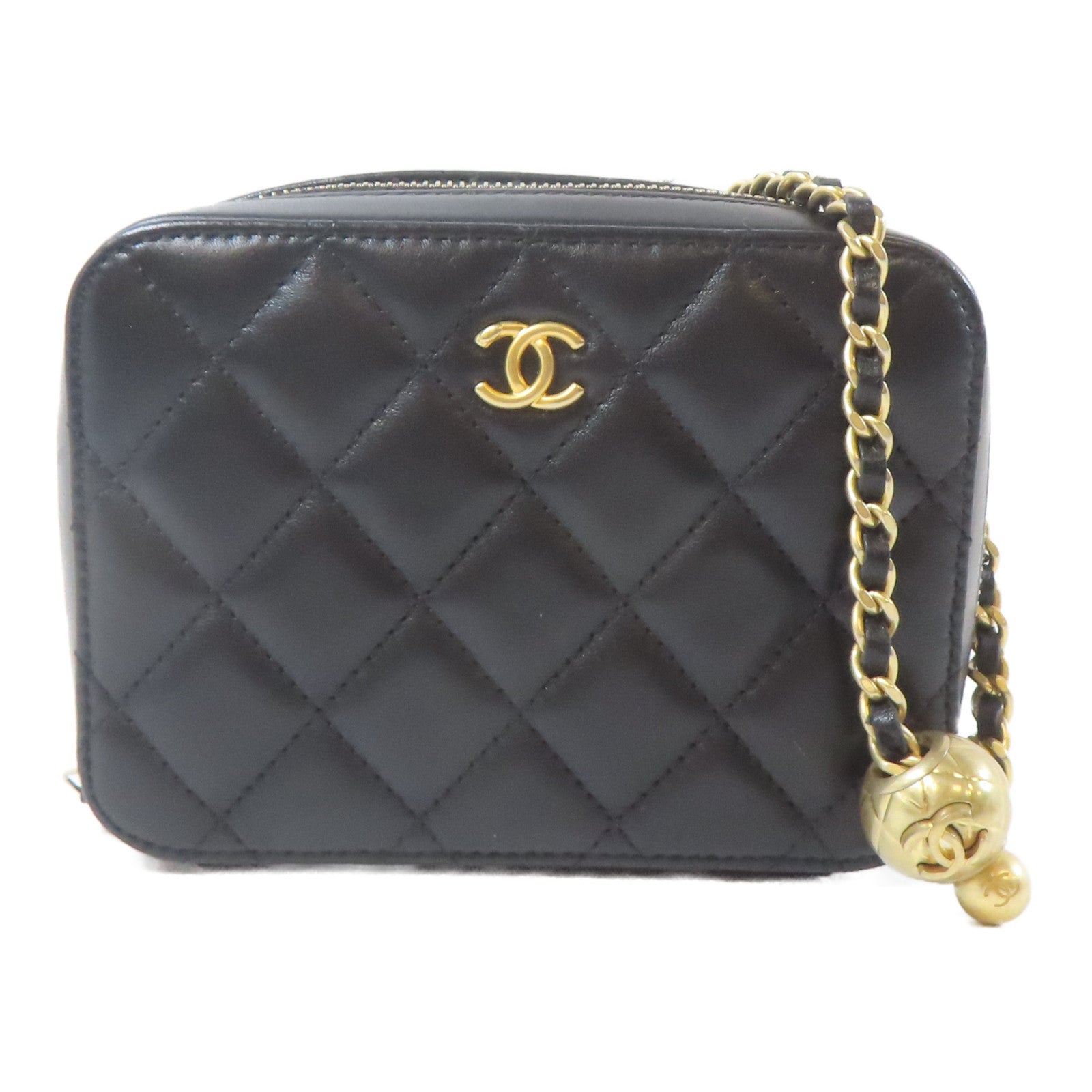 CHANEL 菱格羊皮皮革Chain Shoulder Bag金扣鏈帶肩背袋