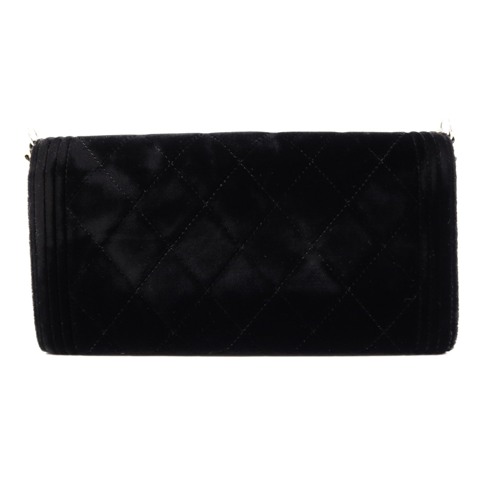 CHANEL 天鵝絨Chain Shoulder Bag金扣鏈帶肩背袋