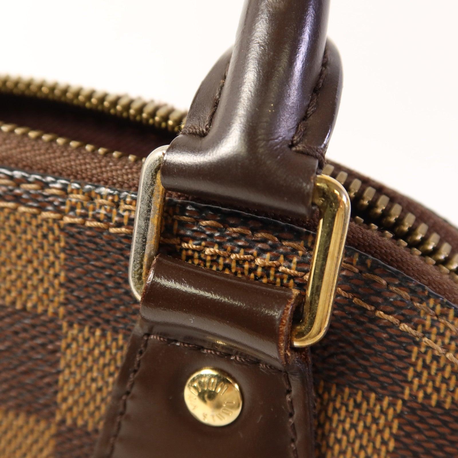 LOUIS VUITTON Damier Alma BB金扣手挽肩背兩用袋棕色