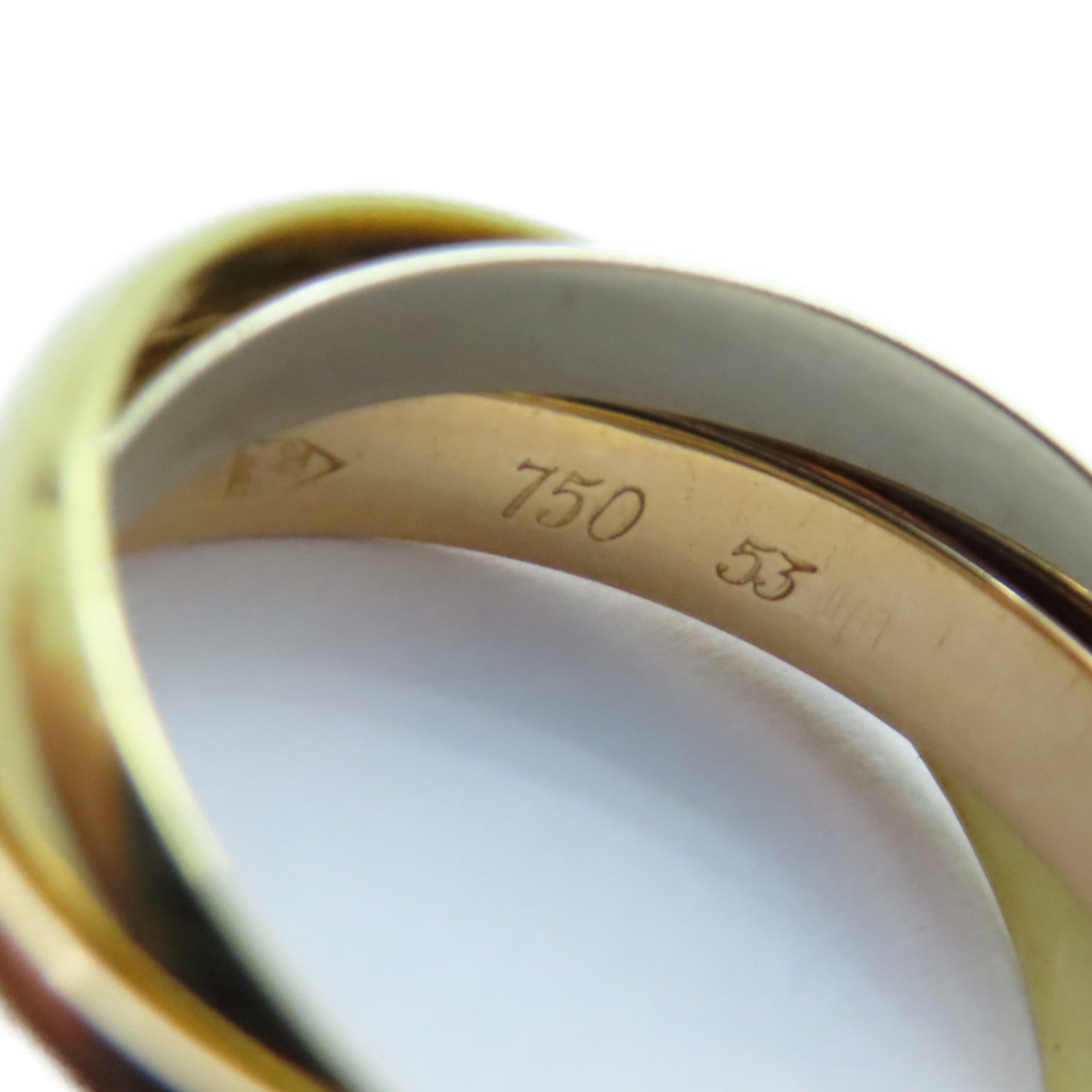 CARTIER 18K黃金/白金/玫瑰金Trinity Ring戒指Cartier#53/US#6.75