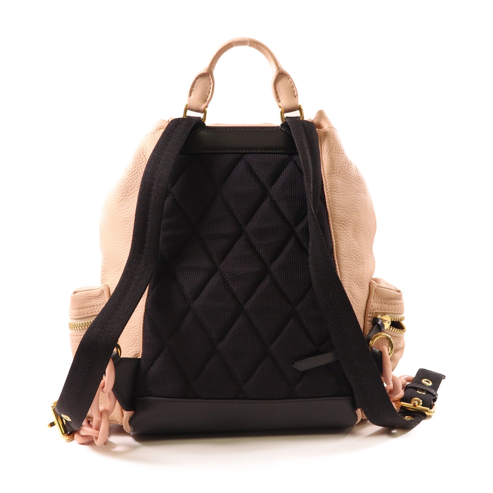 BURBERRY 牛皮皮革Backpack金扣背包粉紅色