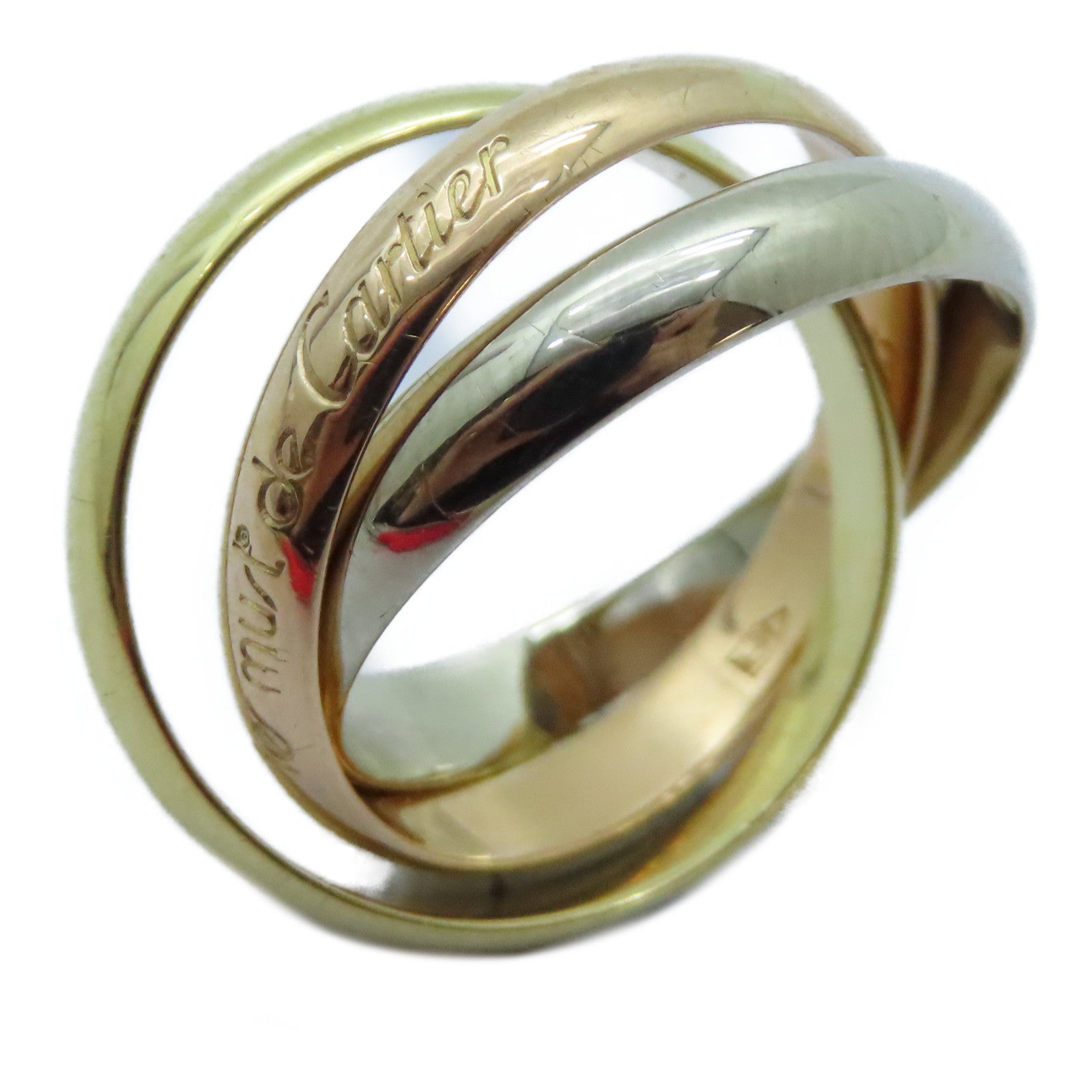 CARTIER 18K黃金/白金/玫瑰金Trinity Ring戒指Cartier#53/US#6.75