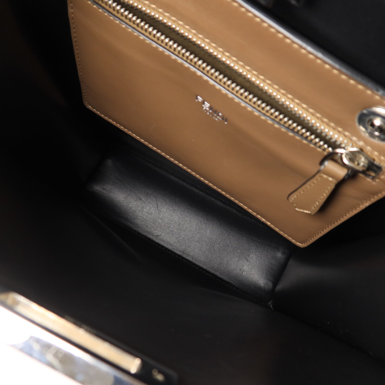 FENDI 塗層帆布Peekaboo X-Lite Small手挽肩背兩用袋