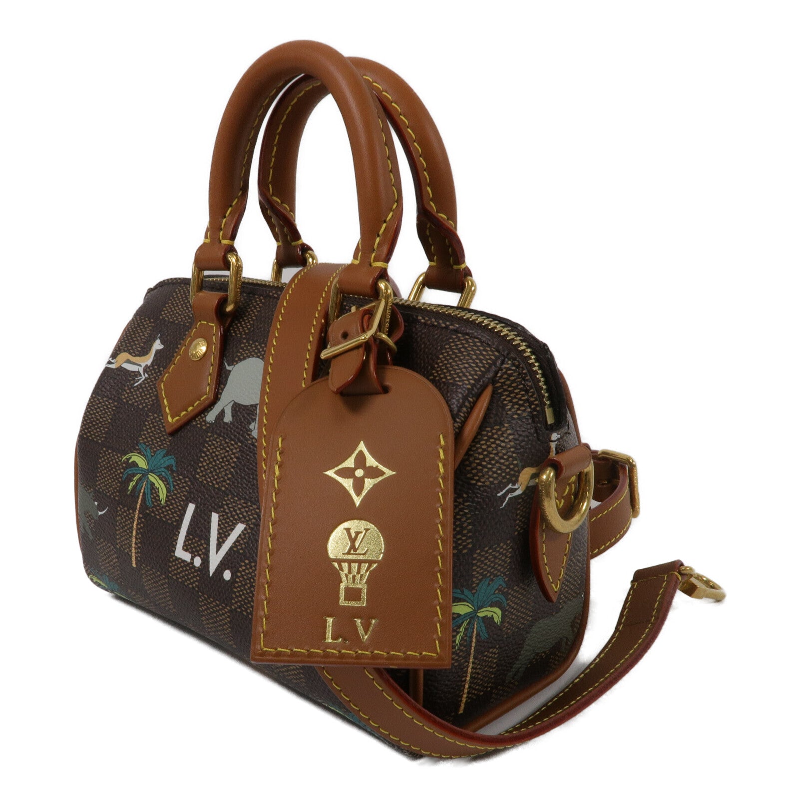 LOUIS VUITTON Damier Heritage Speedy Bandouliere 18 x The Darjeeling手挽肩背兩用袋