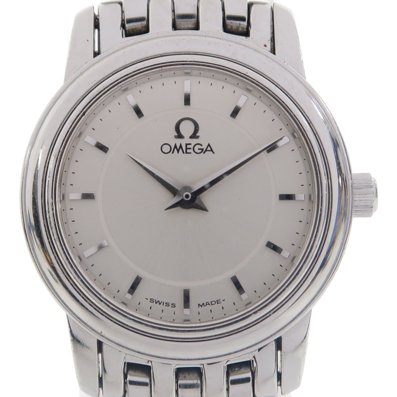 OMEGA De Ville不鏽鋼手錶石英機芯銀色