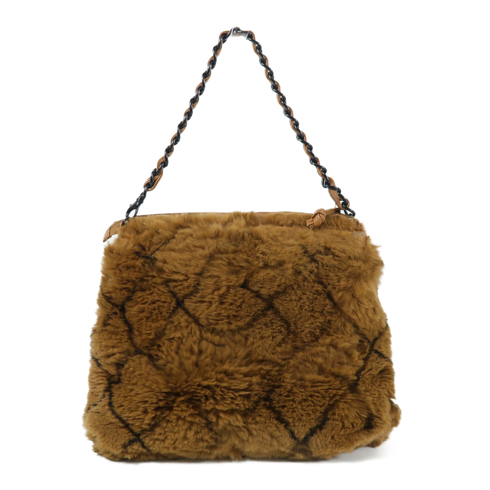 CHANEL 兔毛Vintage Hand Bag鏈帶手挽袋