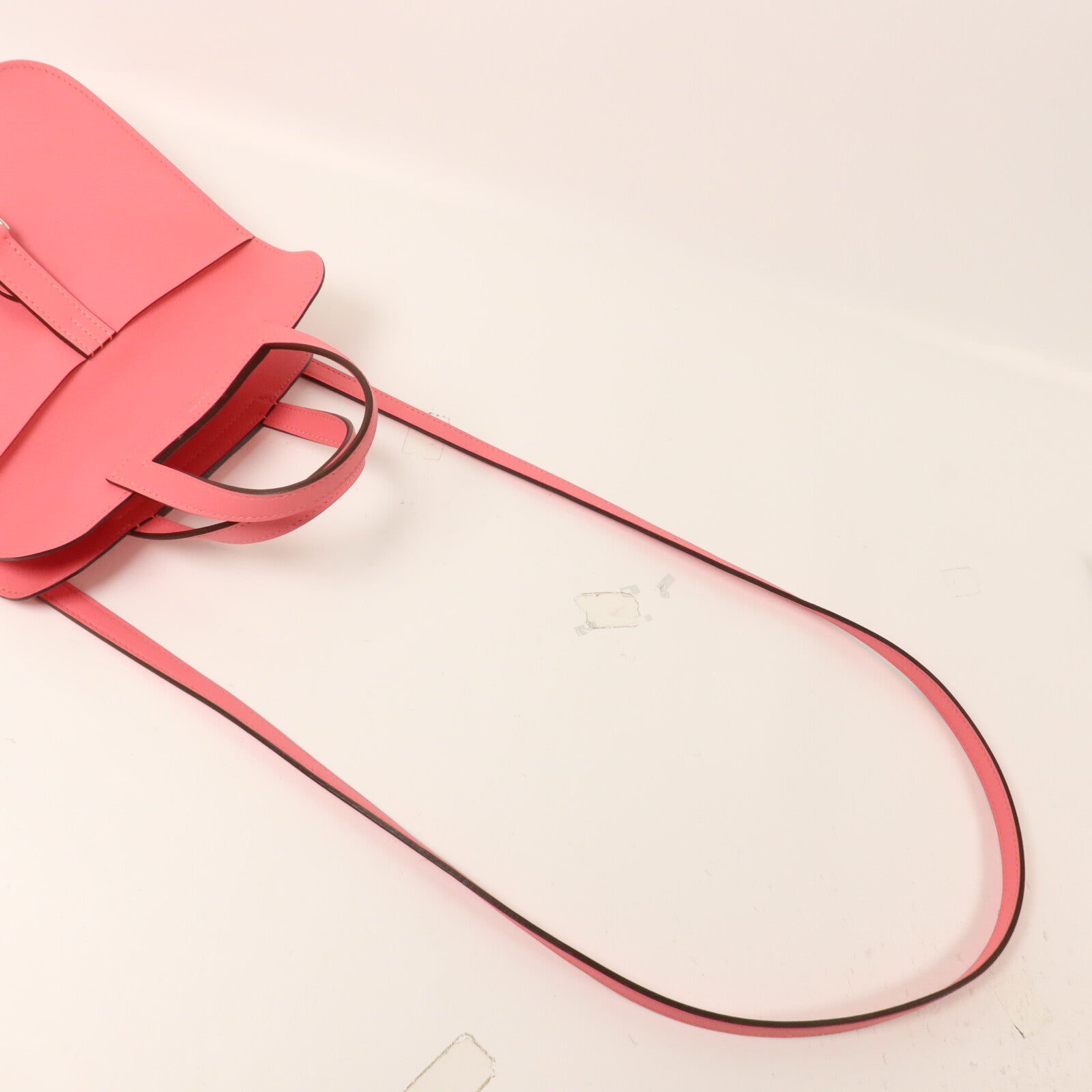 HERMES Swift皮革Mini Halzan手挽肩背兩用袋Rose Azalee