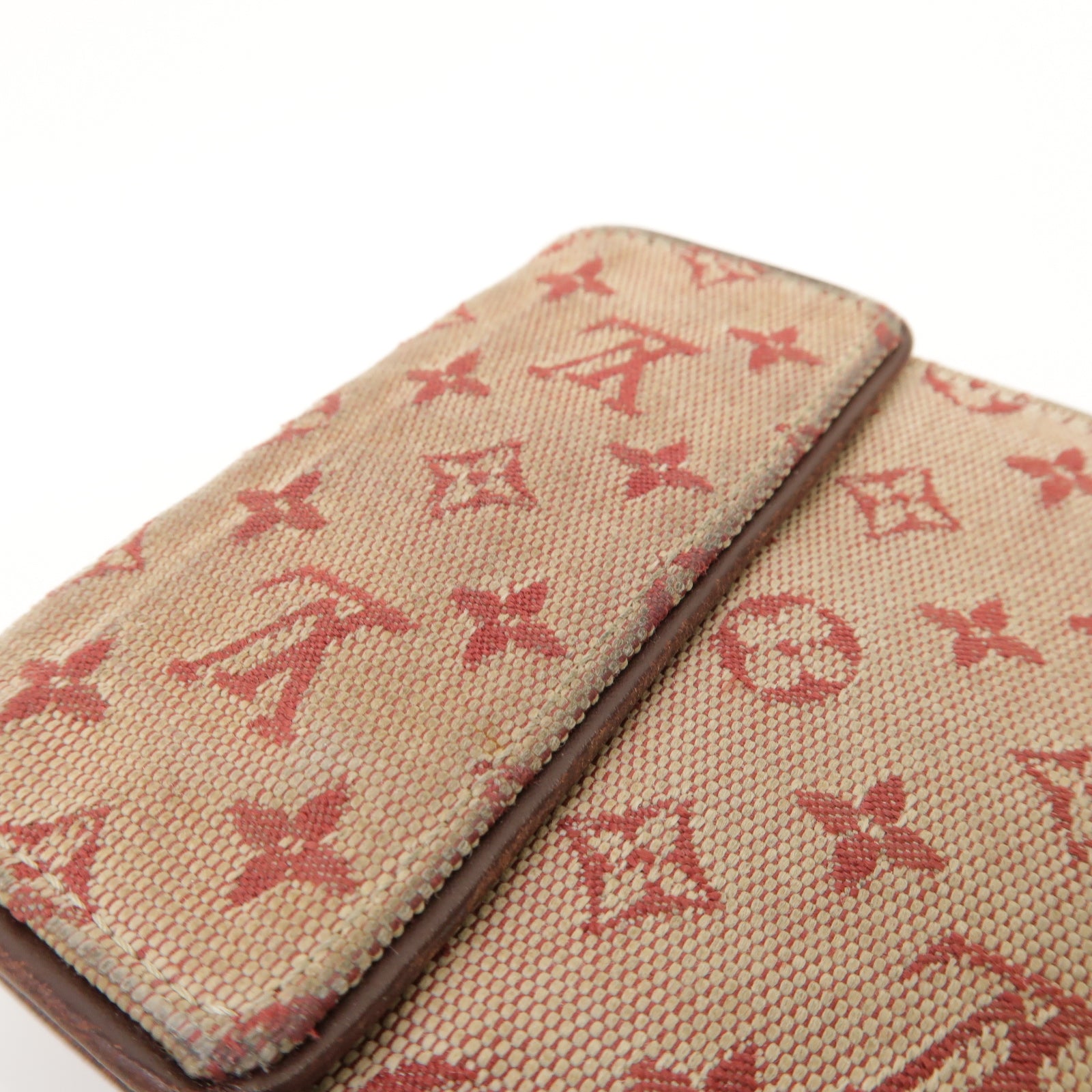 LOUIS VUITTON 【激減優惠】Monogram Mini Wallet金扣錢包紅色