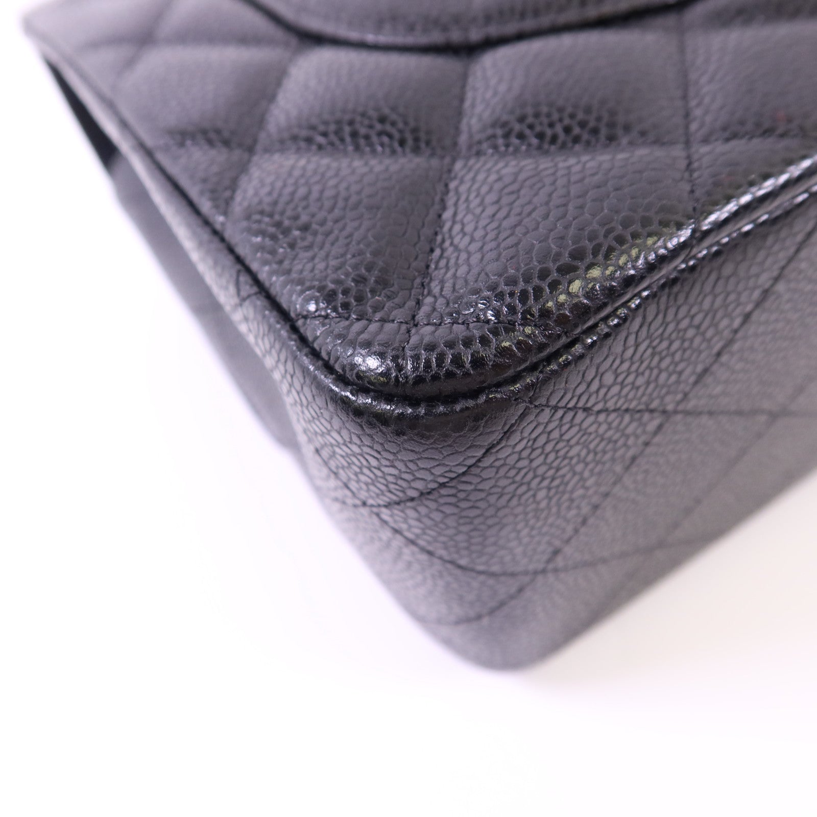 CHANEL 牛皮皮革Large Classic銀扣鏈帶肩背袋