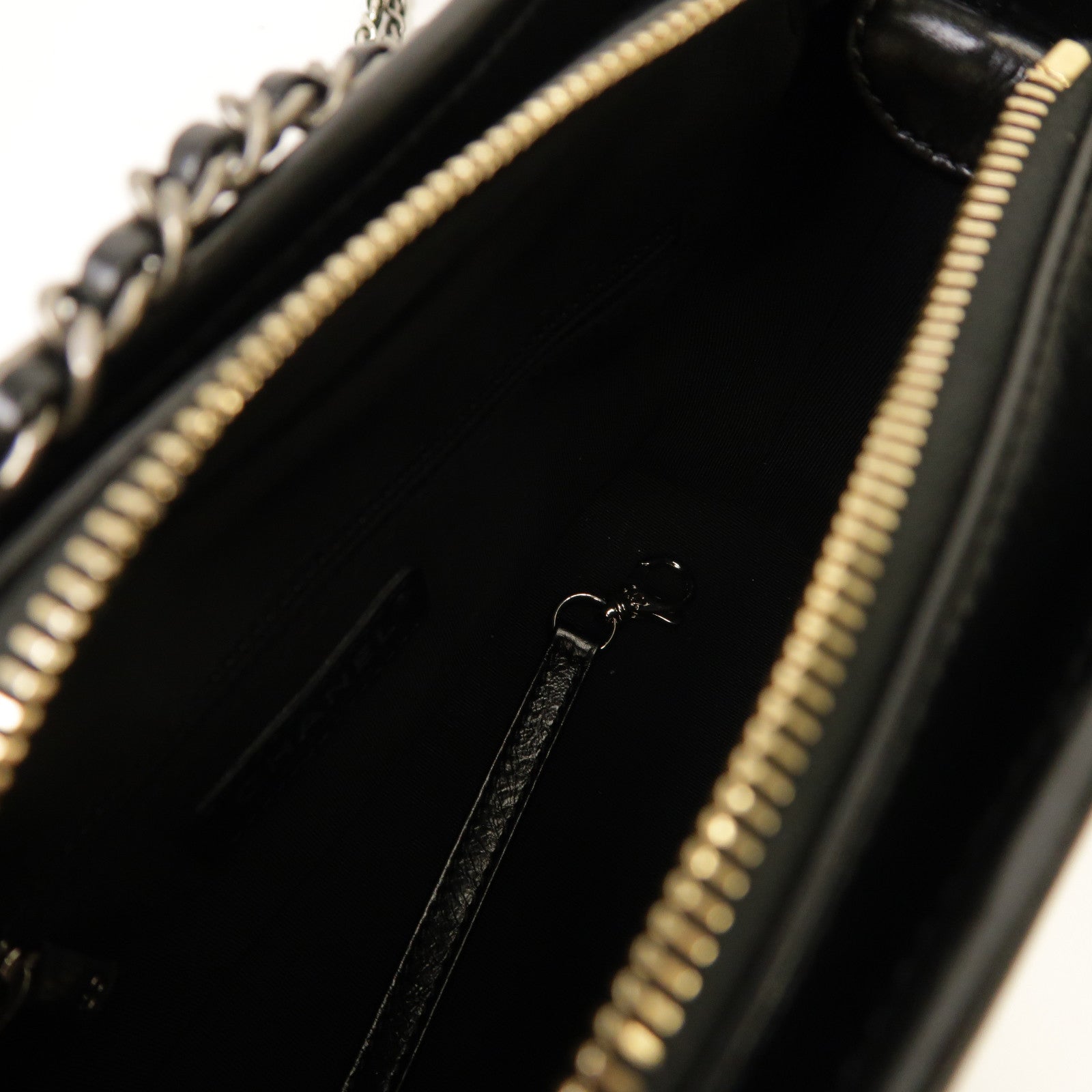 CHANEL 菱格Aged Calf皮革Gabrielle Small金扣/銀扣鏈帶肩背袋青銅色