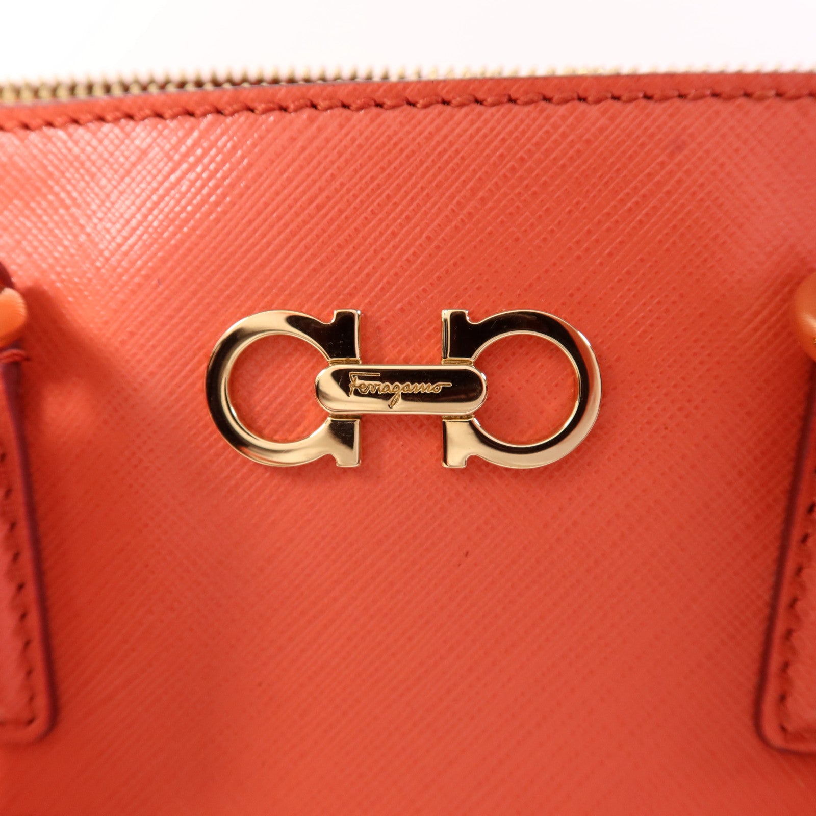 Salvatore Ferragamo 牛皮皮革2 Way Shoulder Bag金扣手挽肩背兩用袋