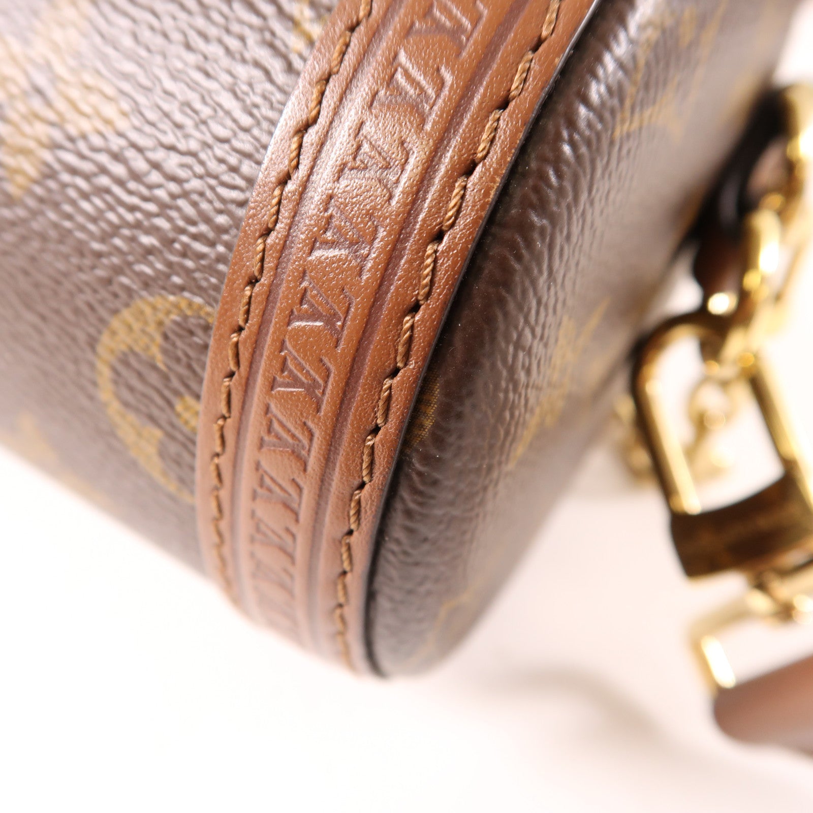 LOUIS VUITTON Monogram Papillon Trunk金扣鏈帶手挽肩背兩用袋棕色