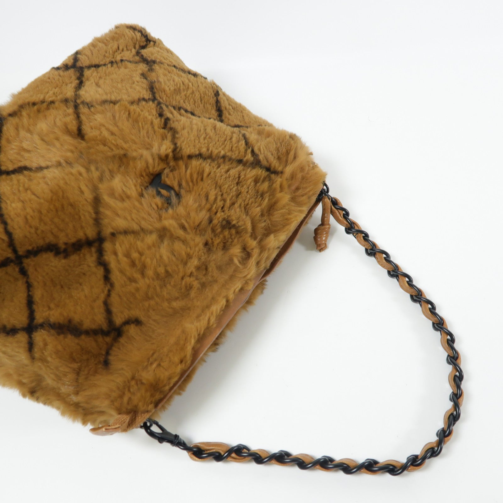 CHANEL 兔毛Vintage Hand Bag鏈帶手挽袋