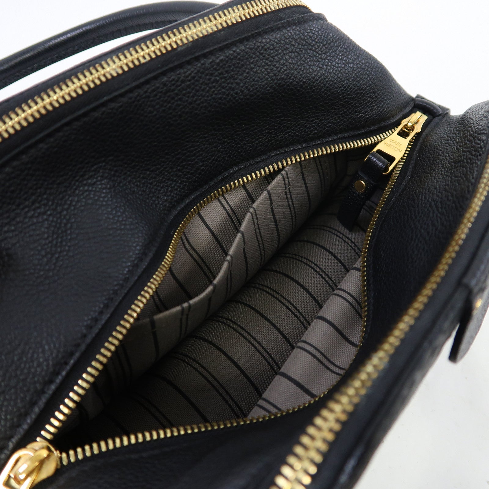 LOUIS VUITTON Monogram Empreinte Marais BB金扣手挽袋黑色