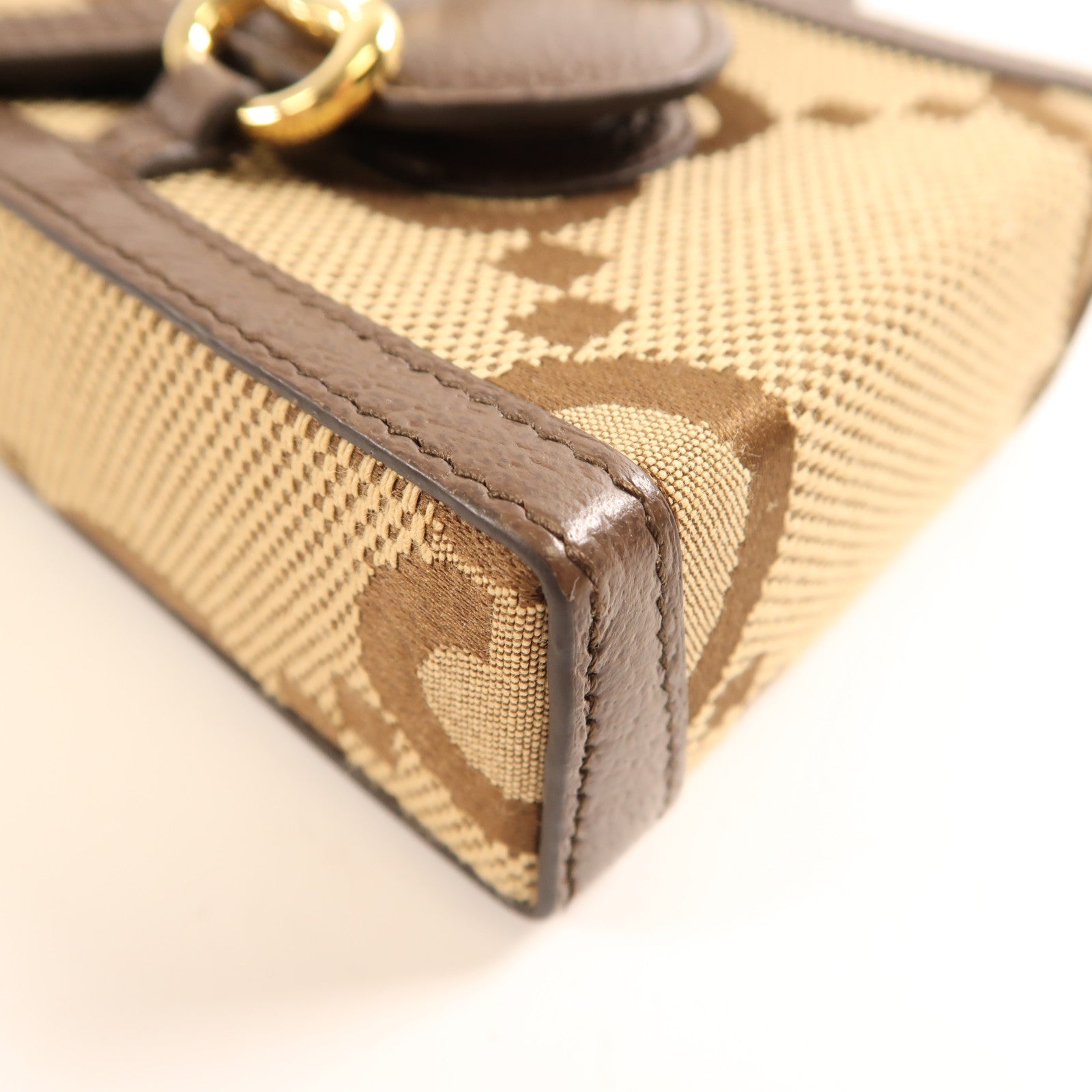 GUCCI GG GHW 1955 Horsebit Jumbo GG Shoulder Bag 625615 Canvas  Brown