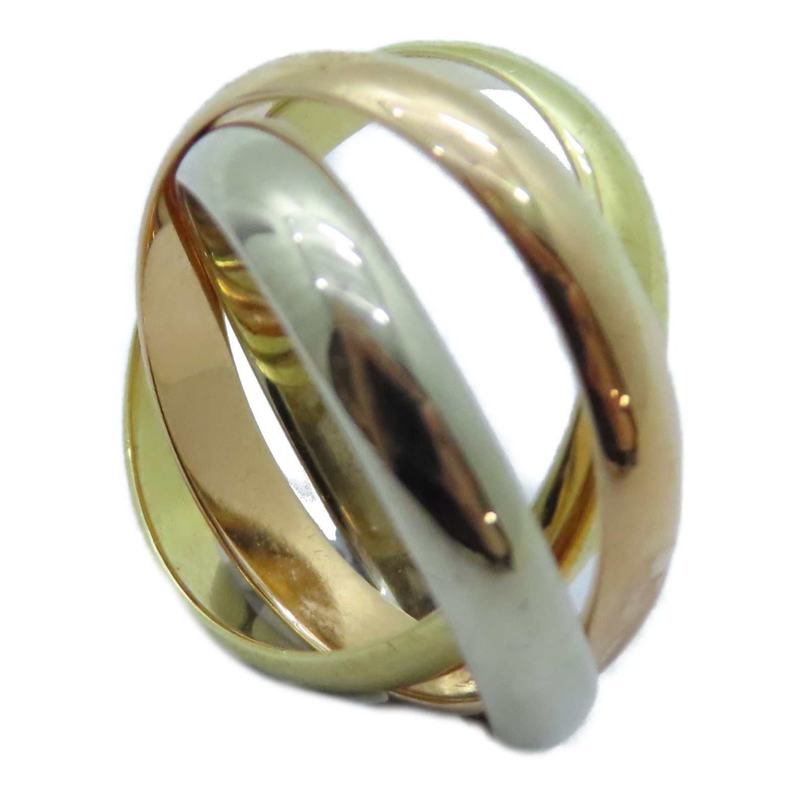 CARTIER 18K黃金/白金/玫瑰金Trinity Ring戒指Cartier#53/US#6.75
